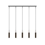 Audo Hängeleuchte Tubulaire Rail, 5-flg., bronzefarben, Alu