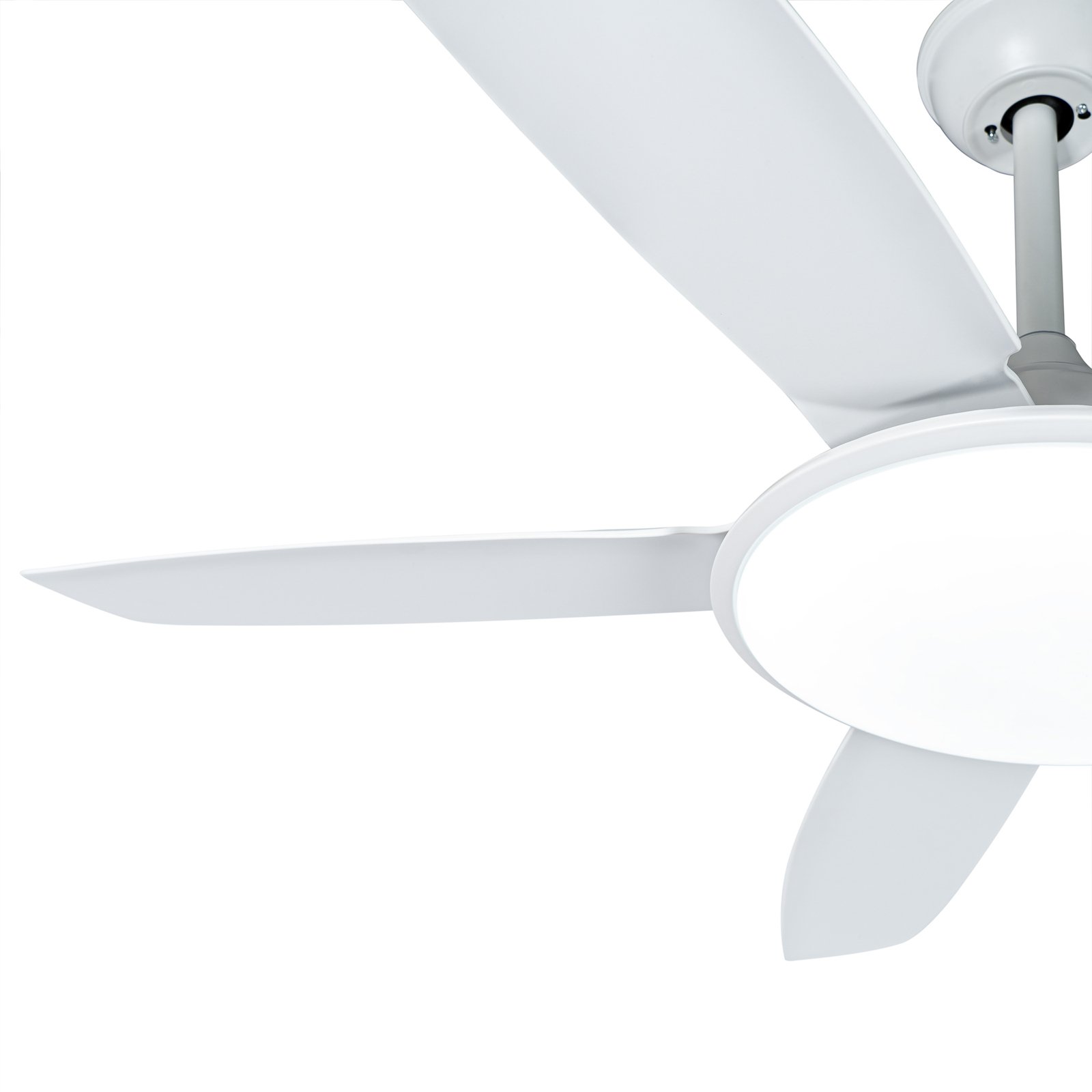 Lucande LED griestu ventilators Divian, balts, DC, kluss, CCT