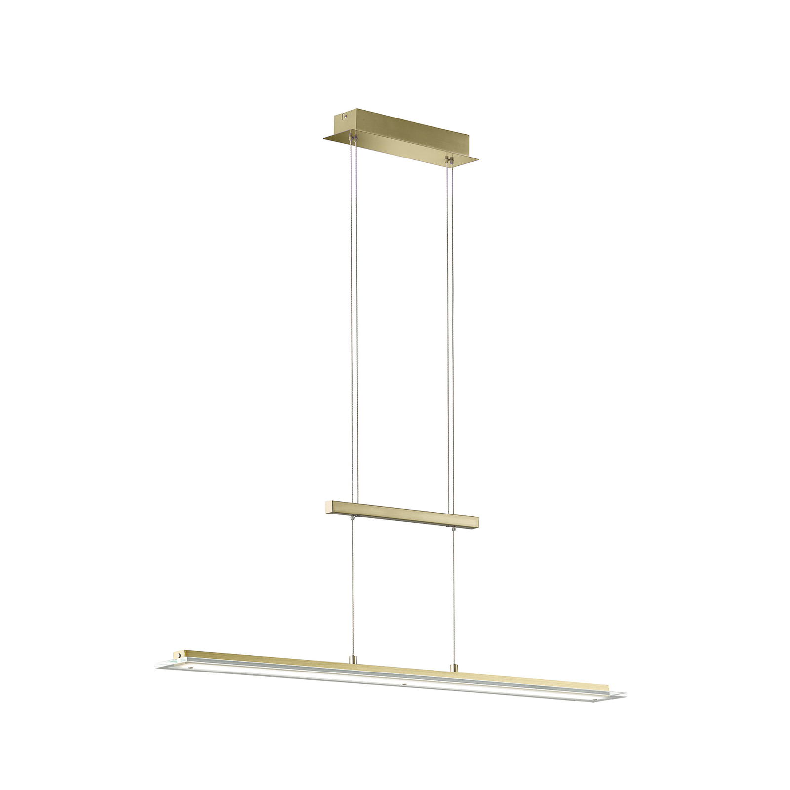 Lampa wisząca LED Tenso, kolor mosiądz, długość 100 cm, CCT