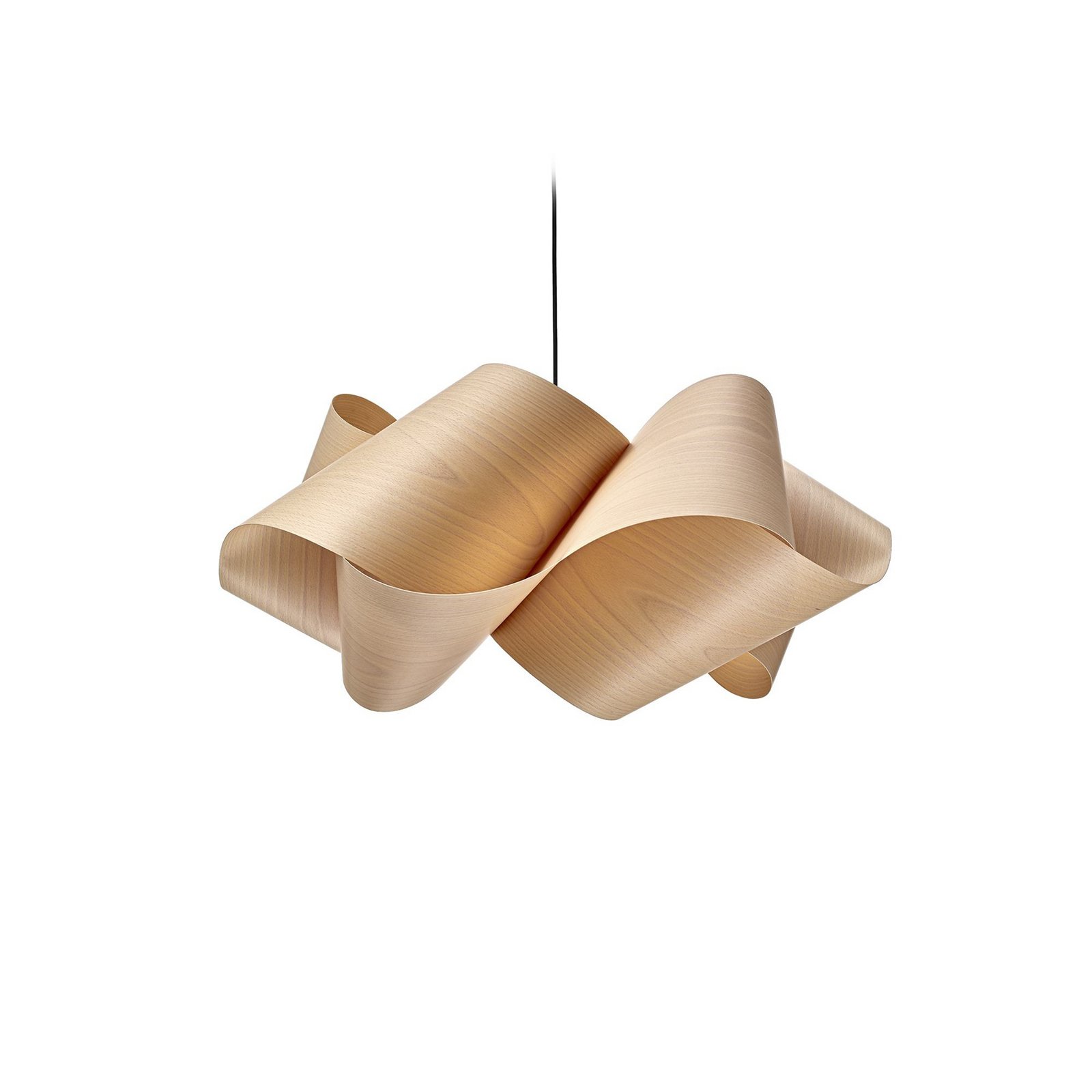 LZF Lampă suspendată Swirl, fag natural, Ø 75 cm