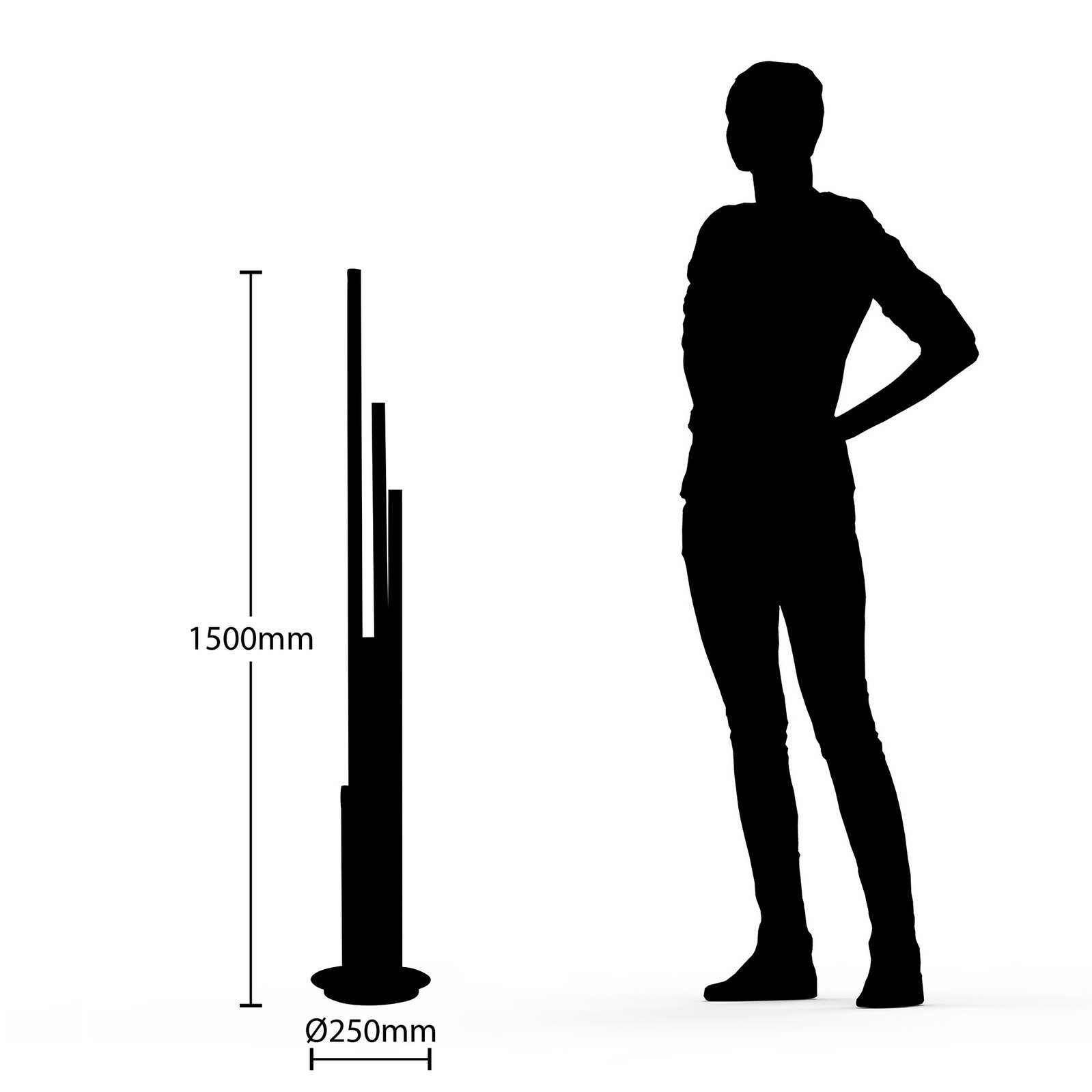 Lucande LED-Stehleuchte Stoika, 150 cm, 5-flg., Metall