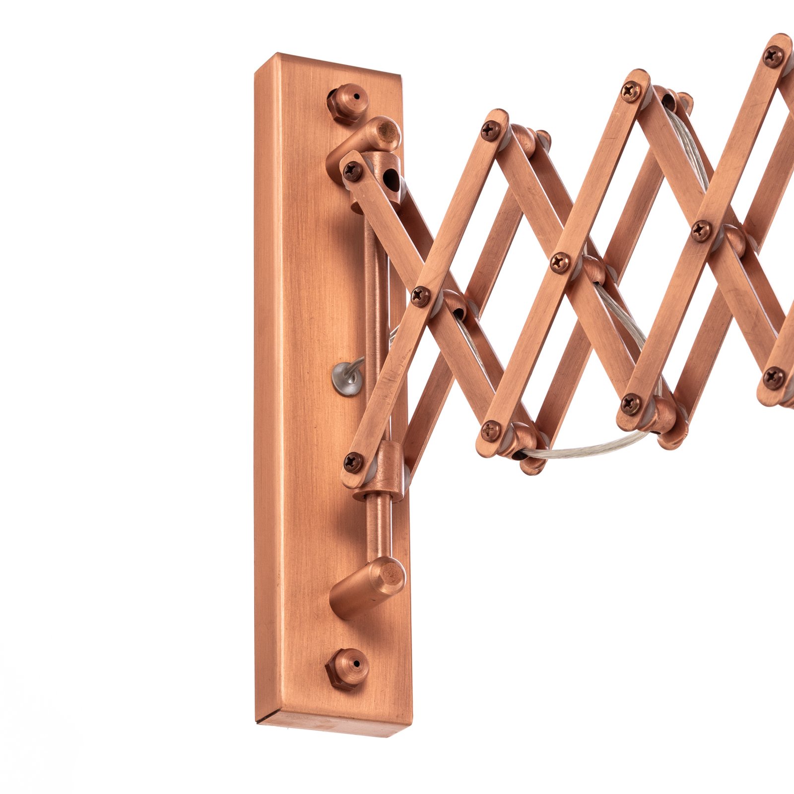 Wall light HAP-9082-CPR with scissor arm, copper