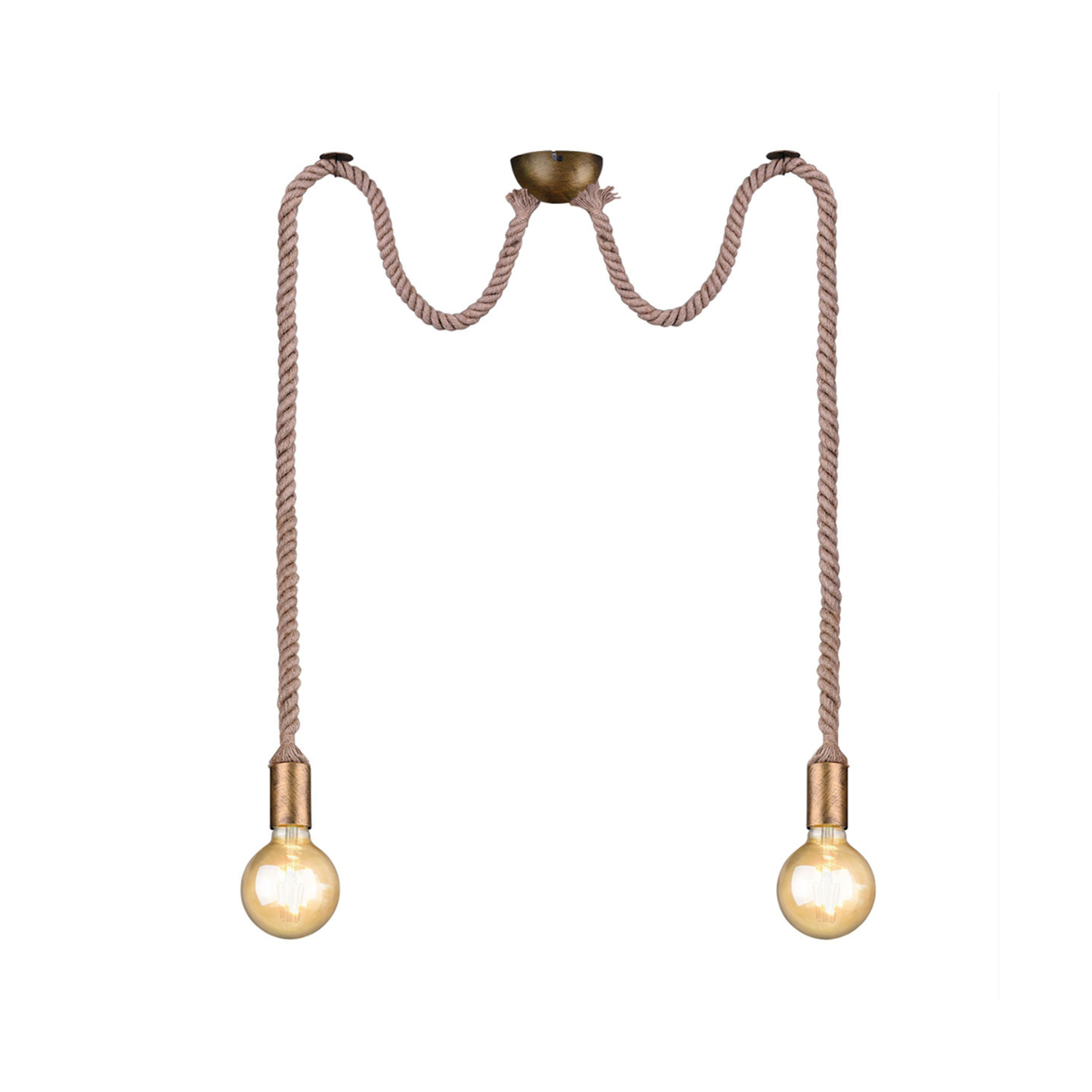 Suspension décentrée Rope à 2 lampes avec corde