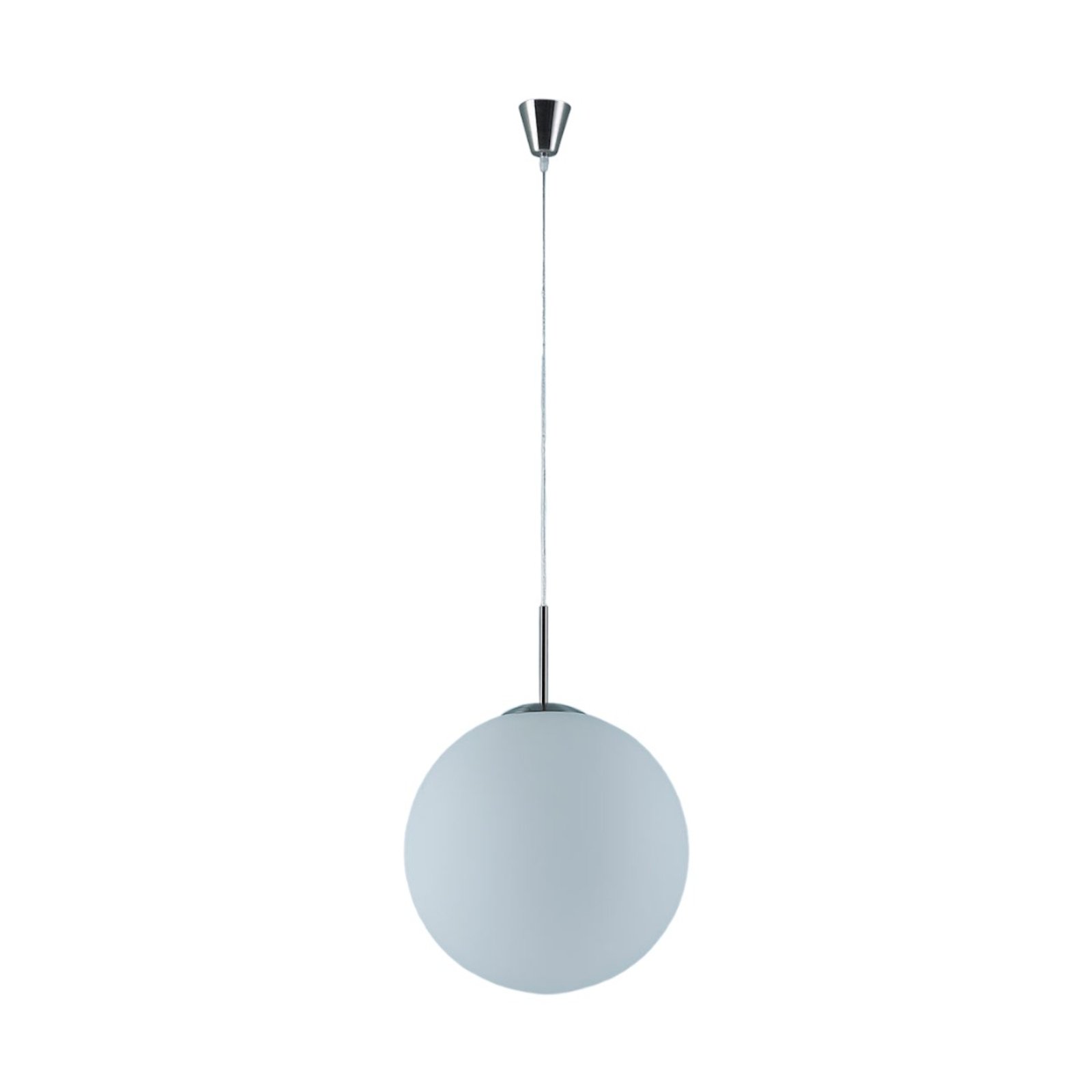 Lindby hengelampe Marike, Ø 40 cm, hvit, glass, kuppel, E27