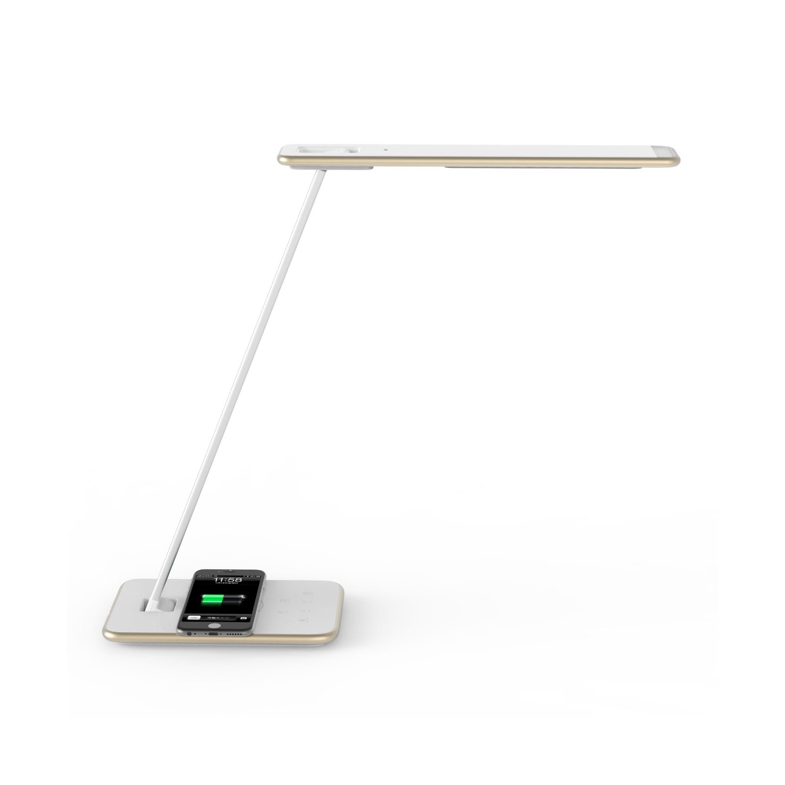 LED-skrivbordslampa Orbit med induktion, guld
