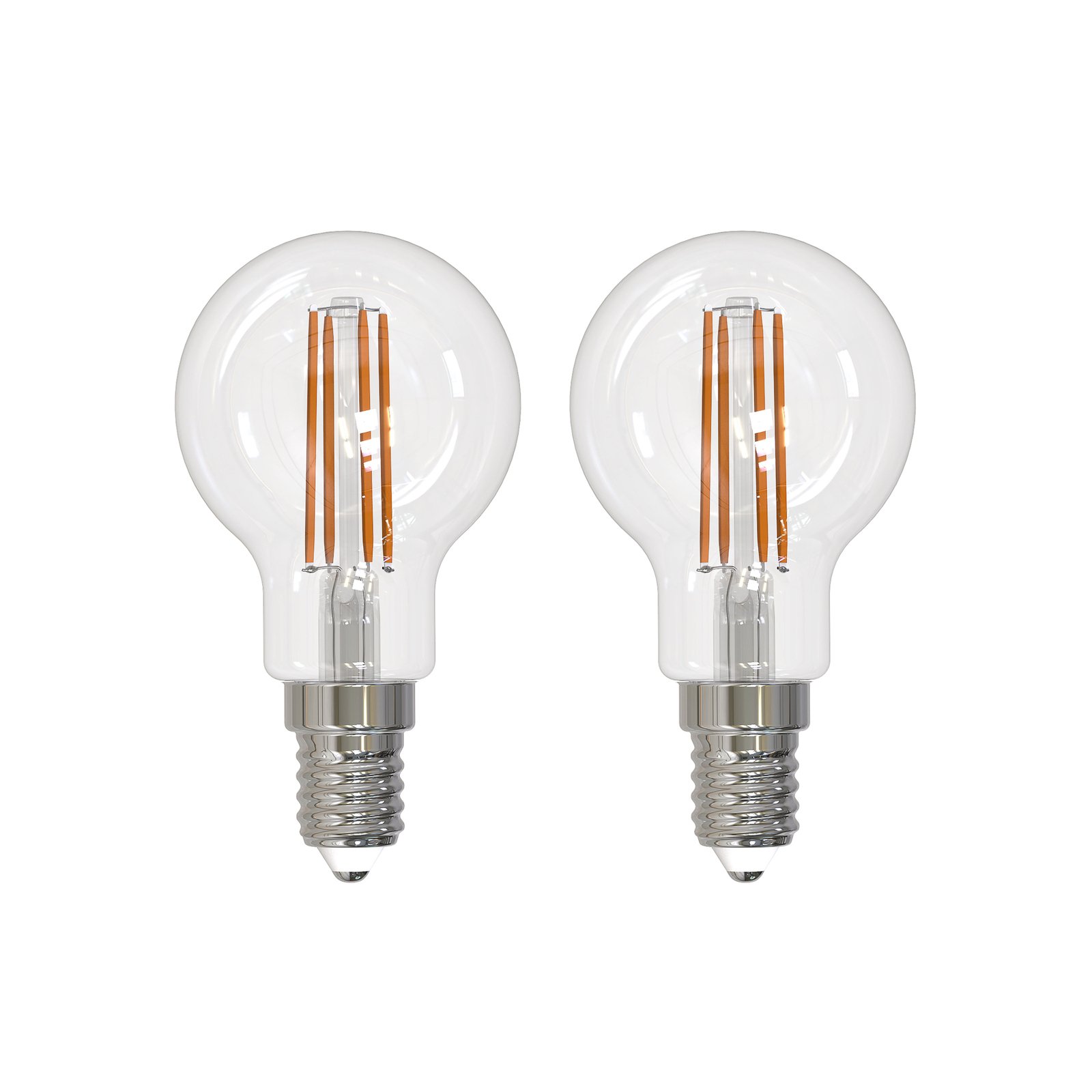 Arcchio LED-Leuchtmittel Filament E14 G45, 2er-Set, 2700 K