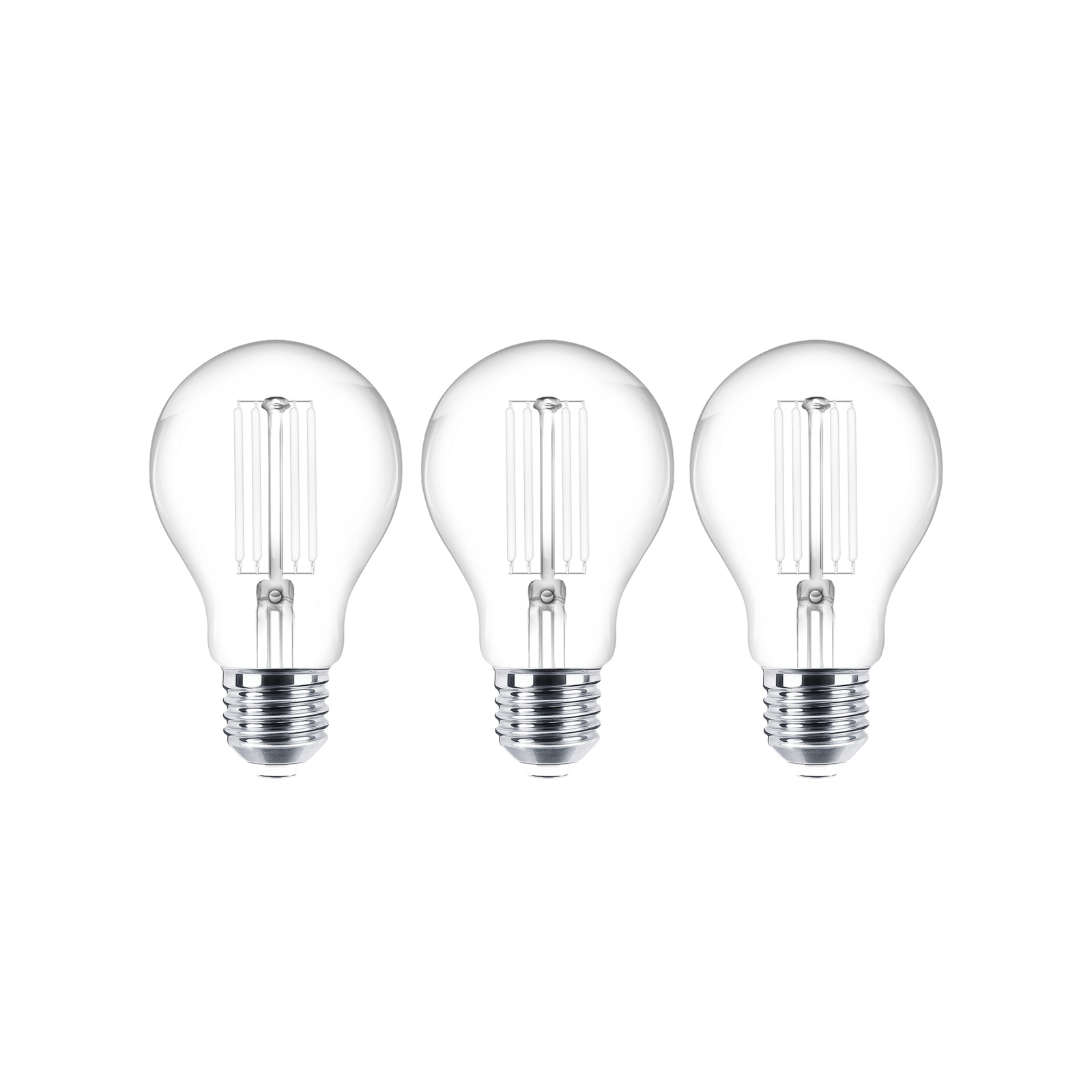LED žarnica E27 komplet 3 7W 806 lm prozorna 2.700K