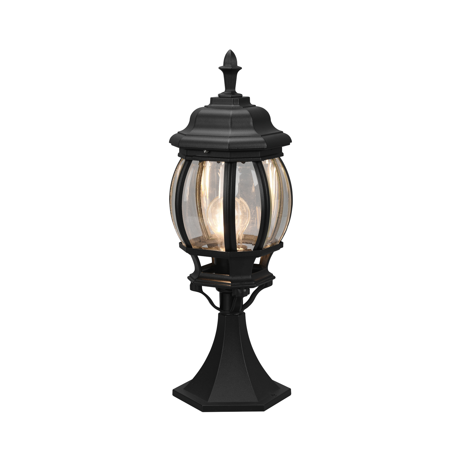Luminaire pour socle Elvo, noir mat, hauteur 49 cm, aluminium
