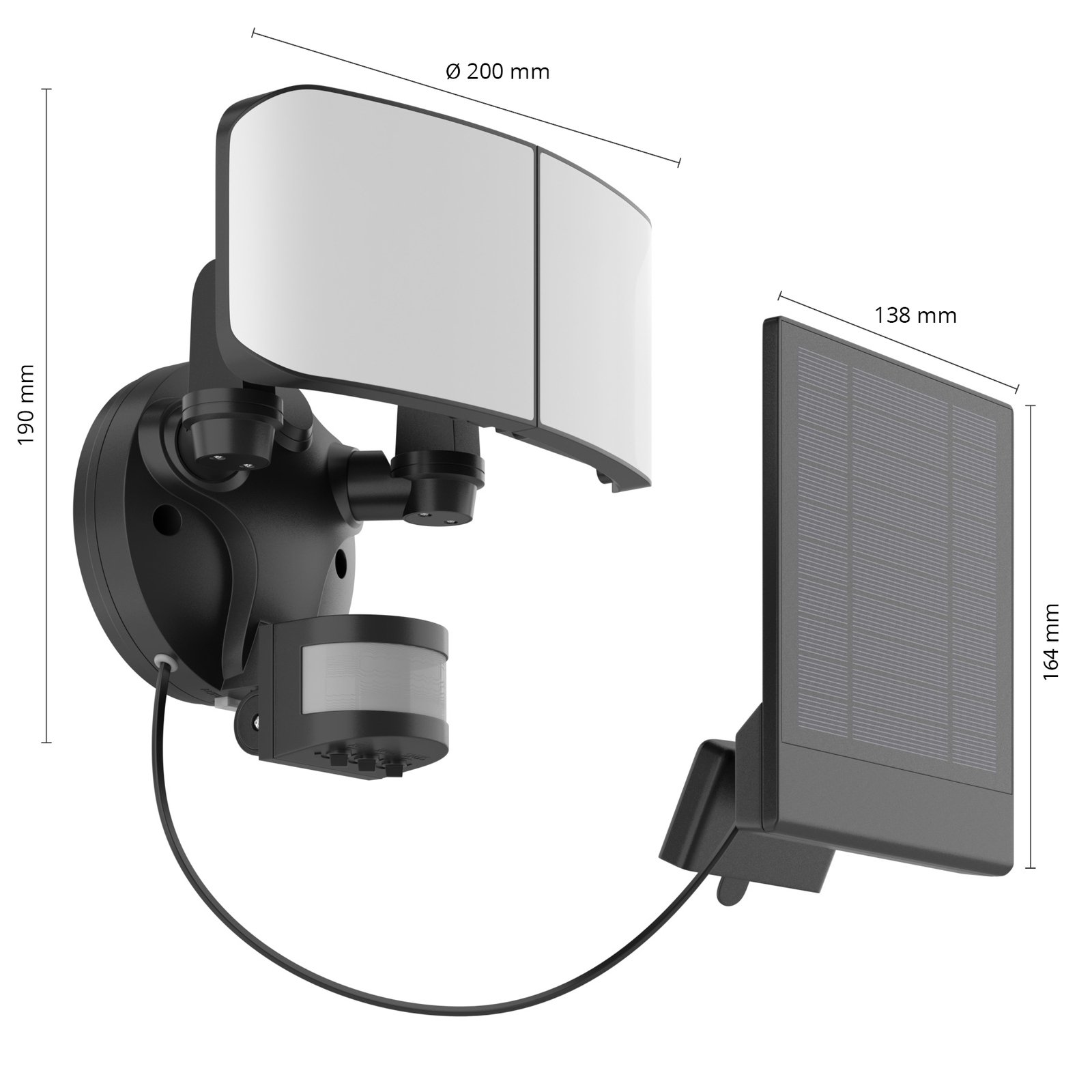 Prios Omino proiector LED solar perete cu senzor