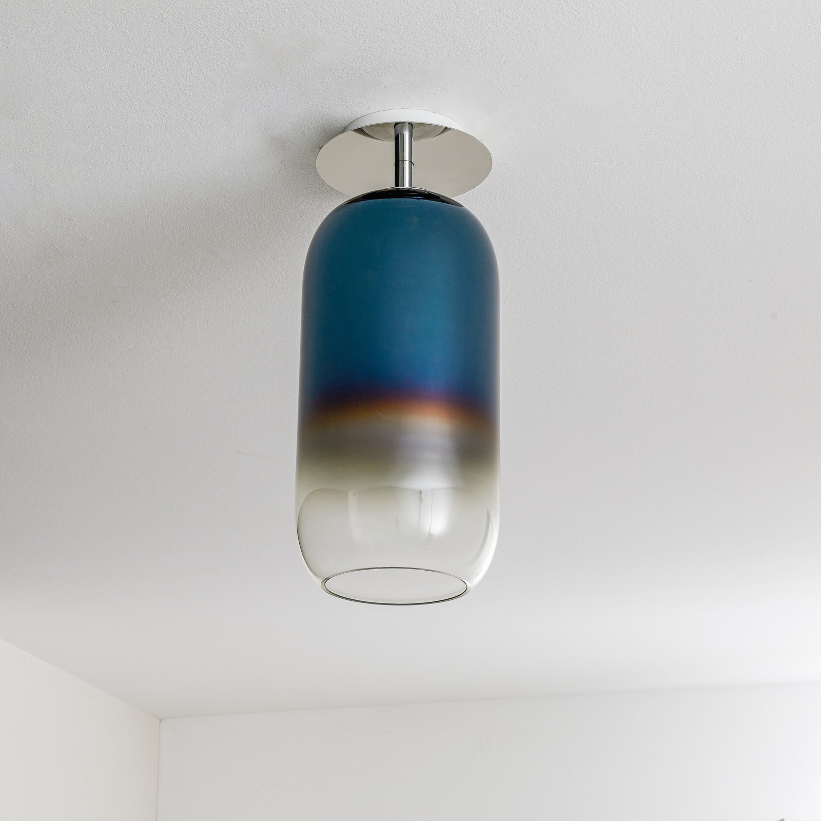 Artemide Gople Deckenleuchte blau/silber