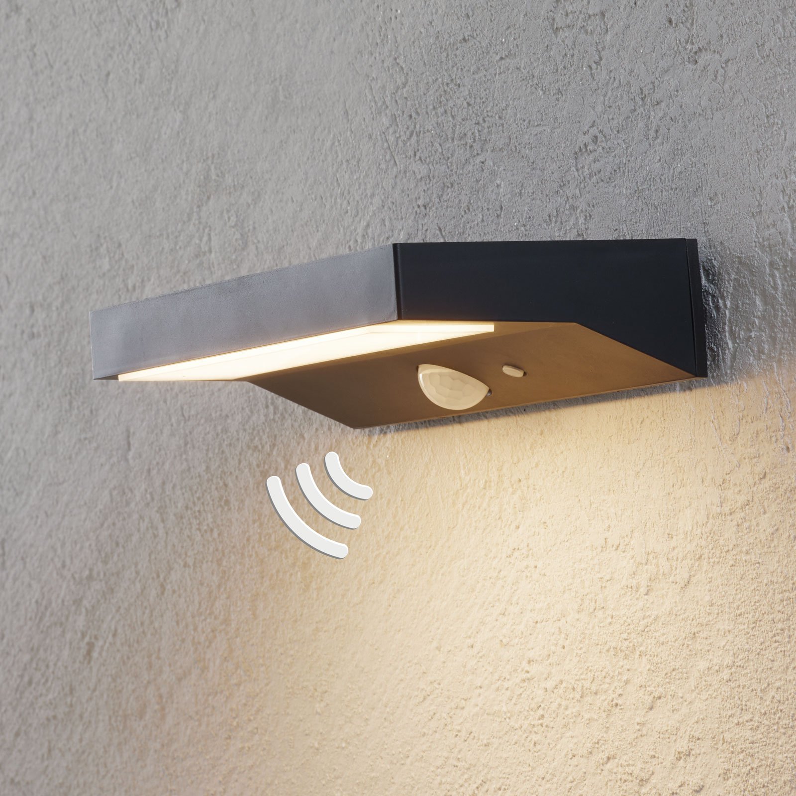 Lindby LED-Solar-Außenwandleuchte Maresia, Sensor, anthrazit