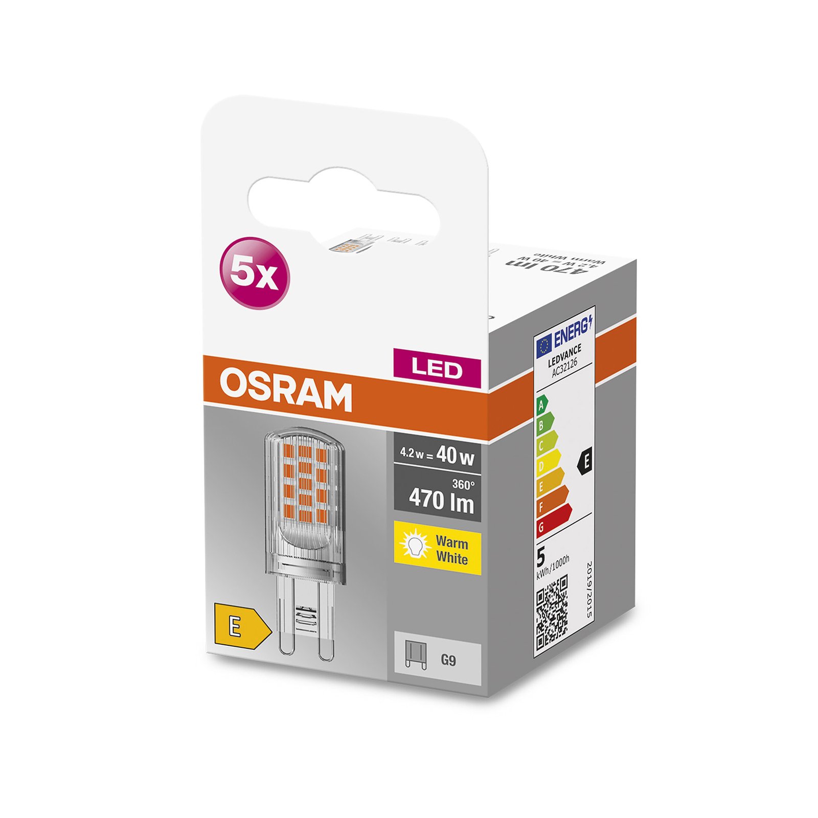 OSRAM Base PIN LED pin base G9 4.2W 470lm 5s