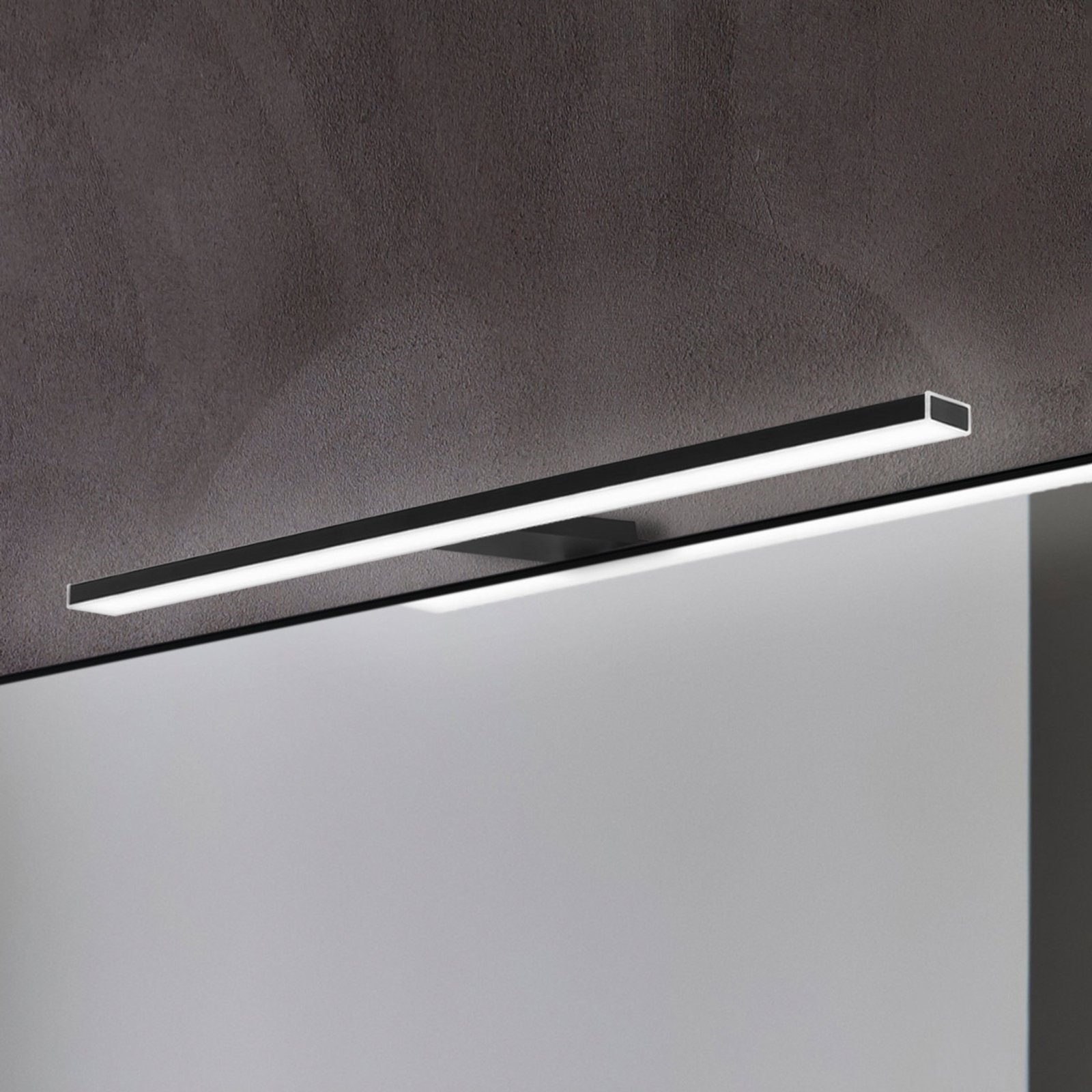 Pandora LED oglindă cu lumină, negru mat, 45,8 cm