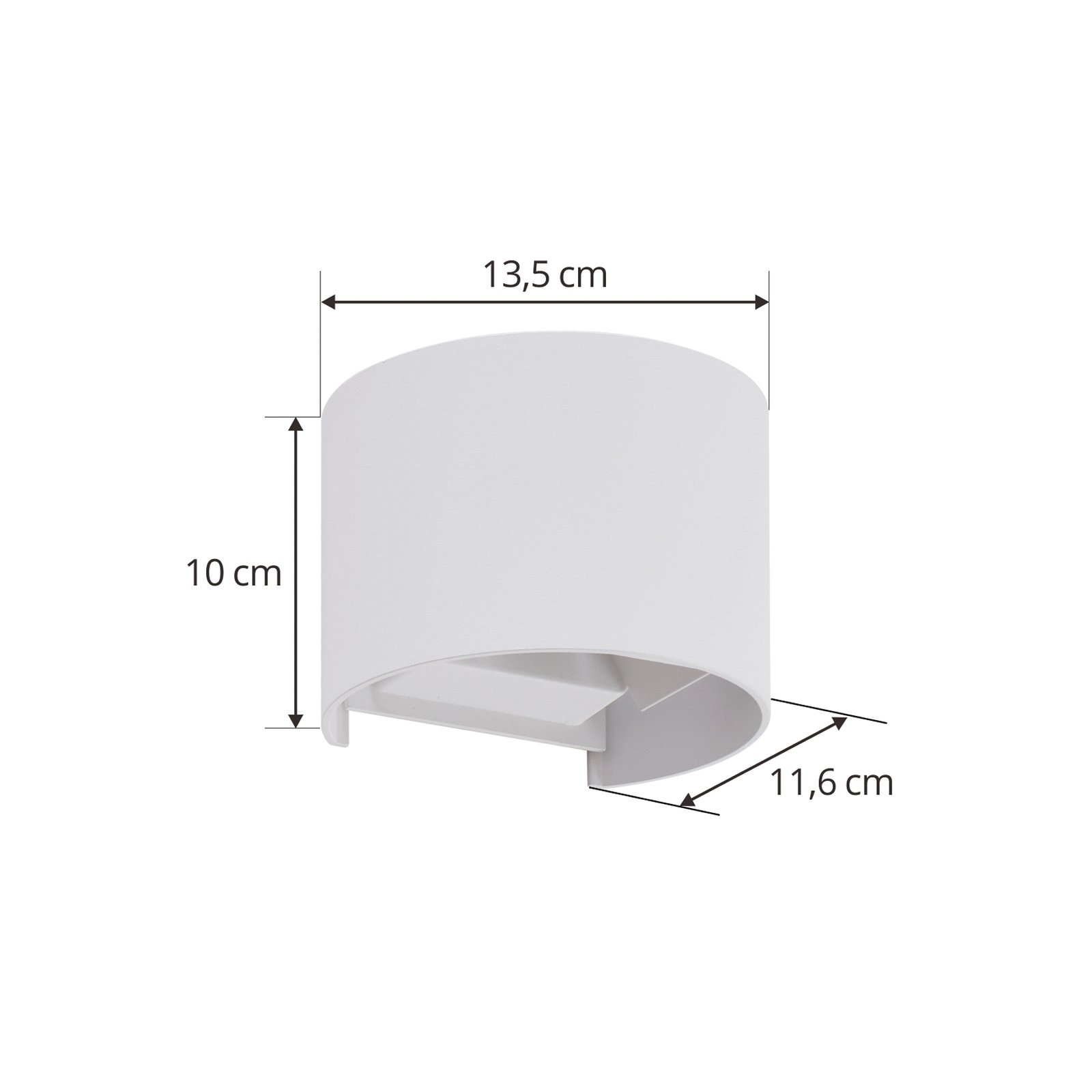Lindby LED outdoor wall light Nivar, round, white, metal, IP54