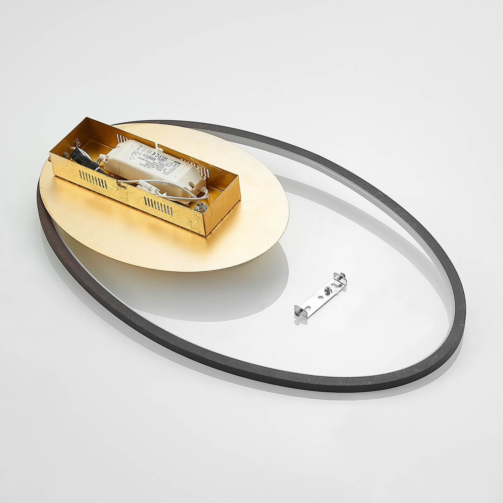 Plafón LED Lindby Feival, 61 cm, óxido/oro, atenuable