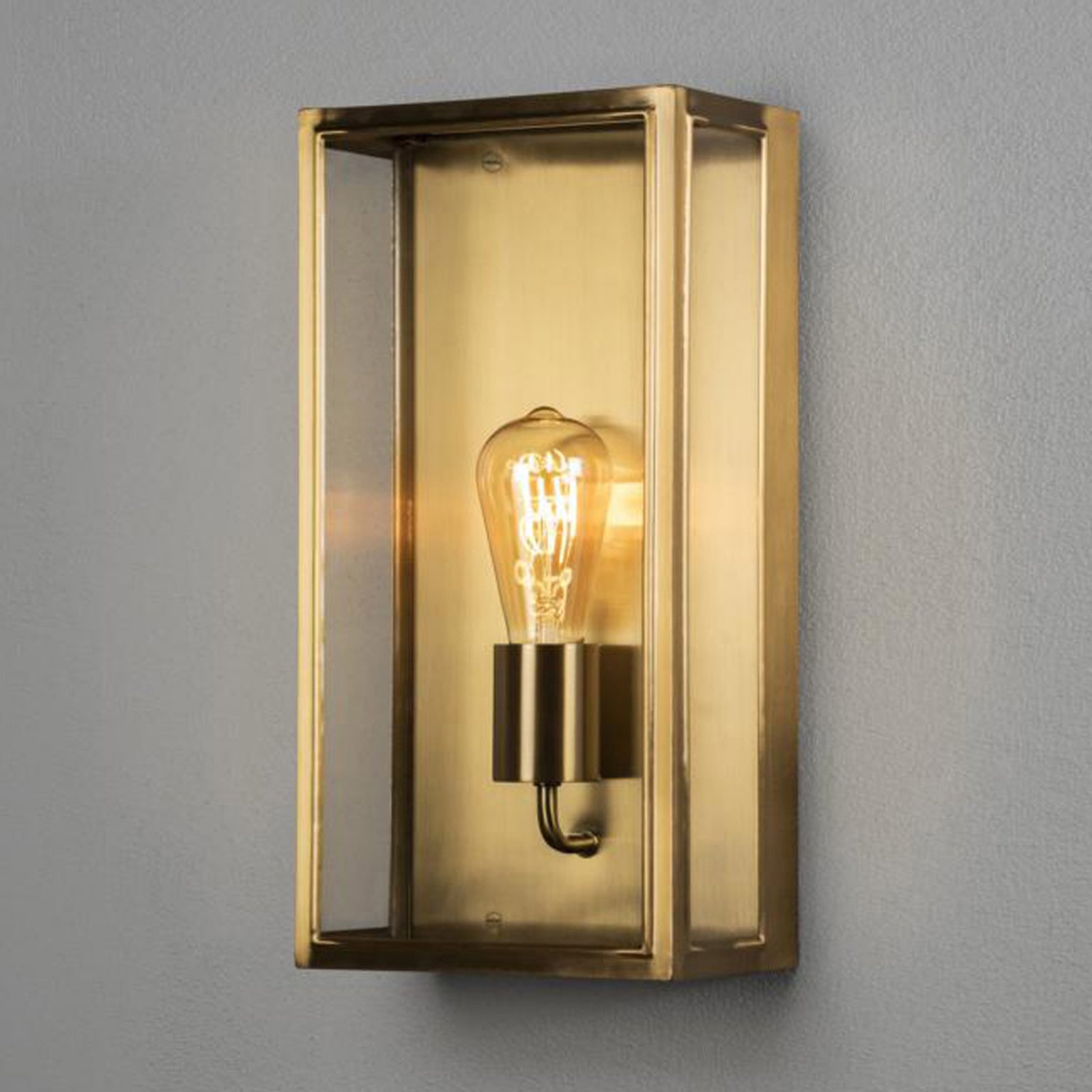 Außenwandlampe Carpi, messing, Breite 20,5cm