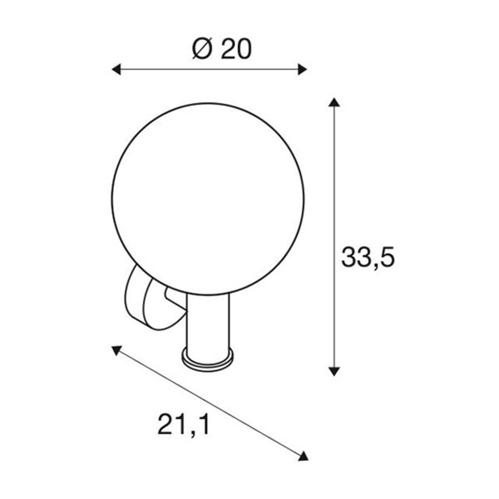 SLV Gloo Pure applique d'extérieur IP44
