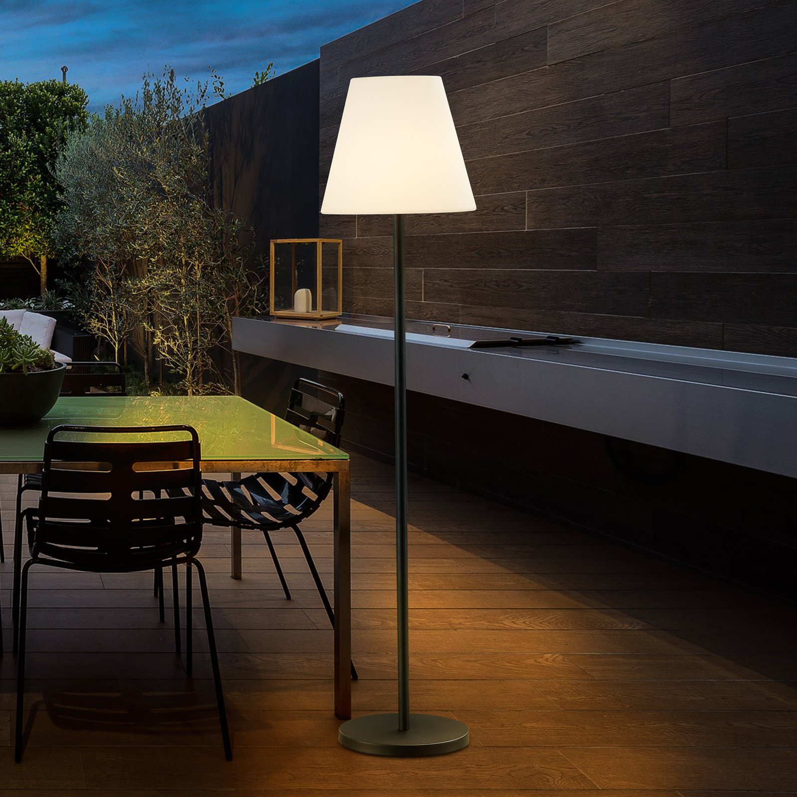 Lucande Terrassenleuchte Jaimy, schwarz, Aluminium, 150 cm