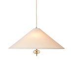 GUBI riippuvalaisin 1967, messinki, kangasvarjostin, Ø 56 cm