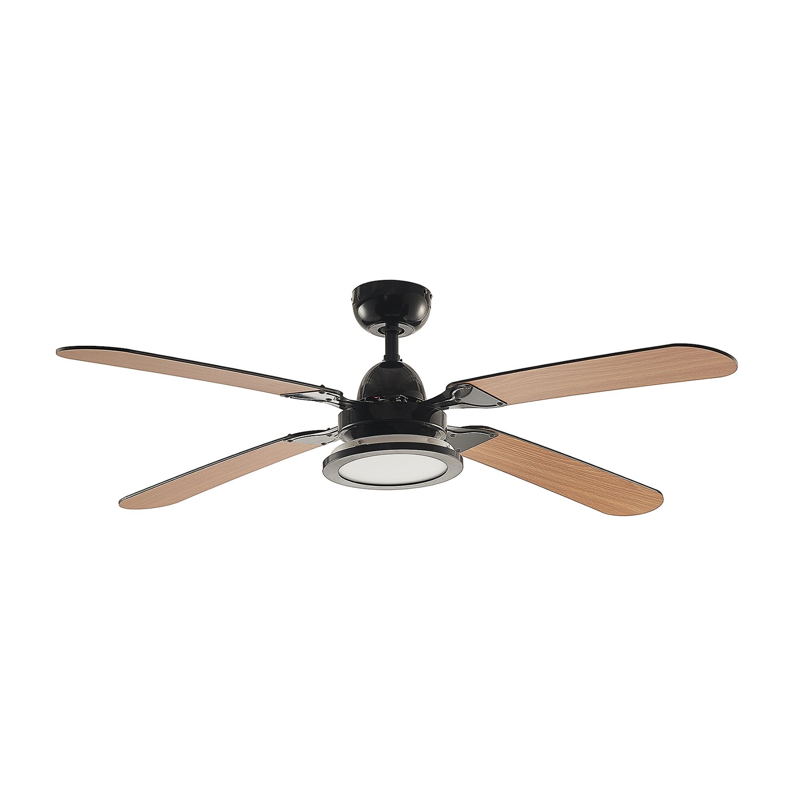 Lucande LED-Deckenventilator Tedric, schwarz, leise, 133 cm