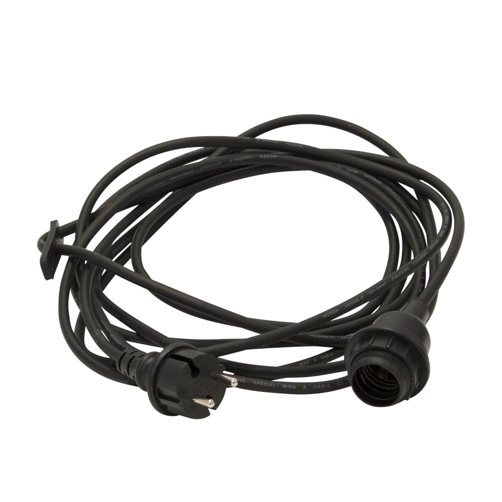 E27-uttag med Ute-kabel, 5 m, vit