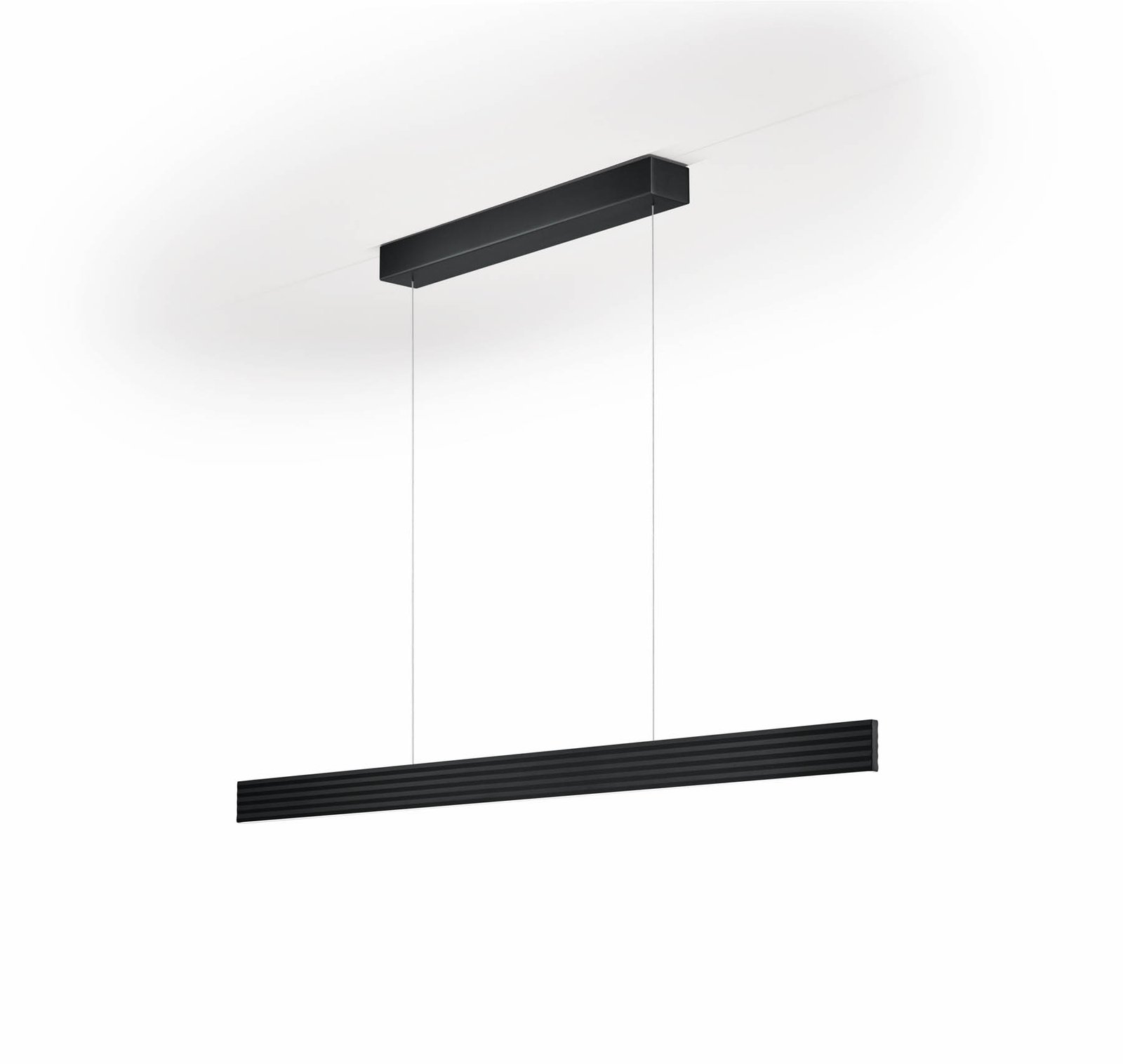 LED viseča luč Fara, navzgor/navzdol dolžina 132 cm črna