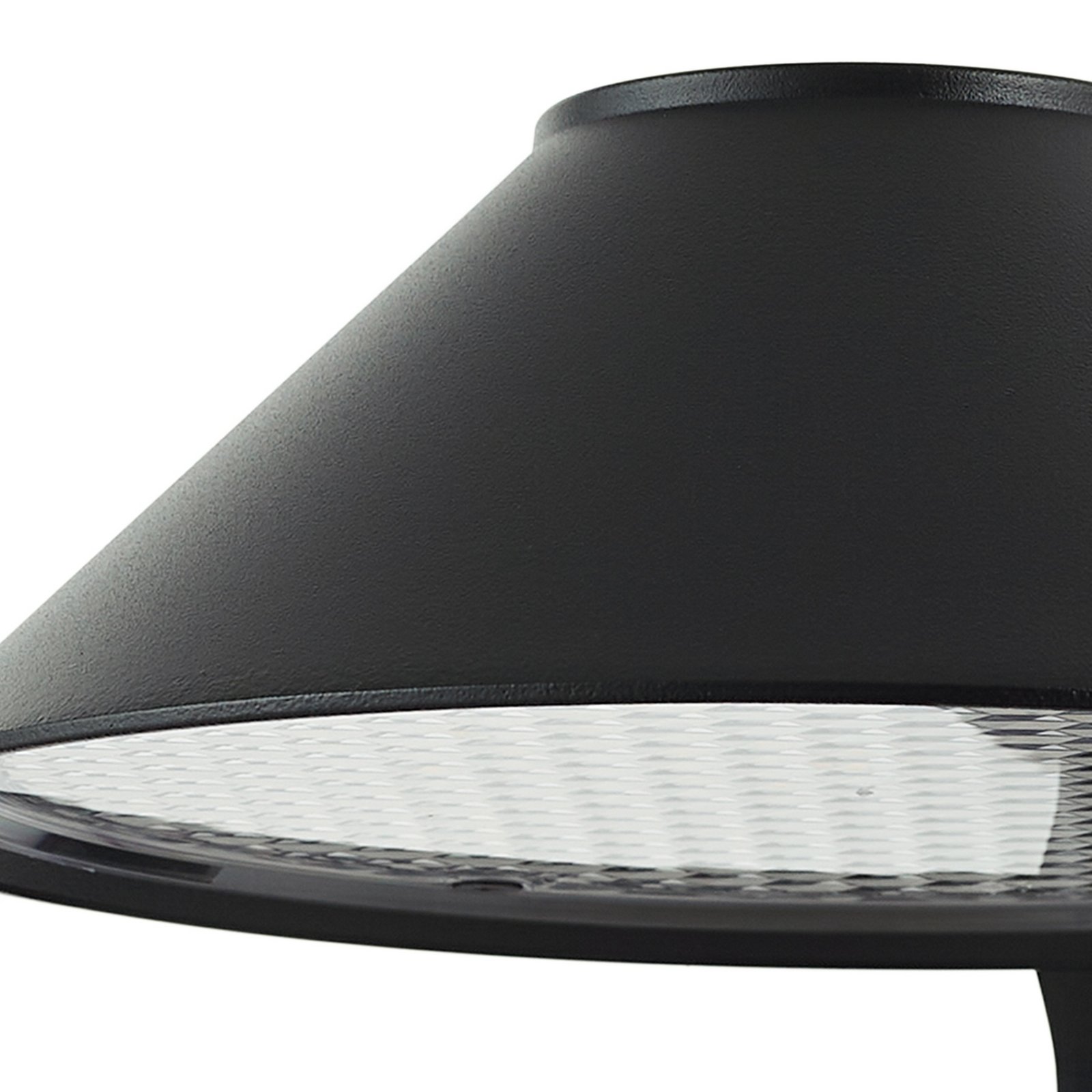 Lindby LED sienas lampa Capelo, melna, alumīnija, sensors, Ø20cm