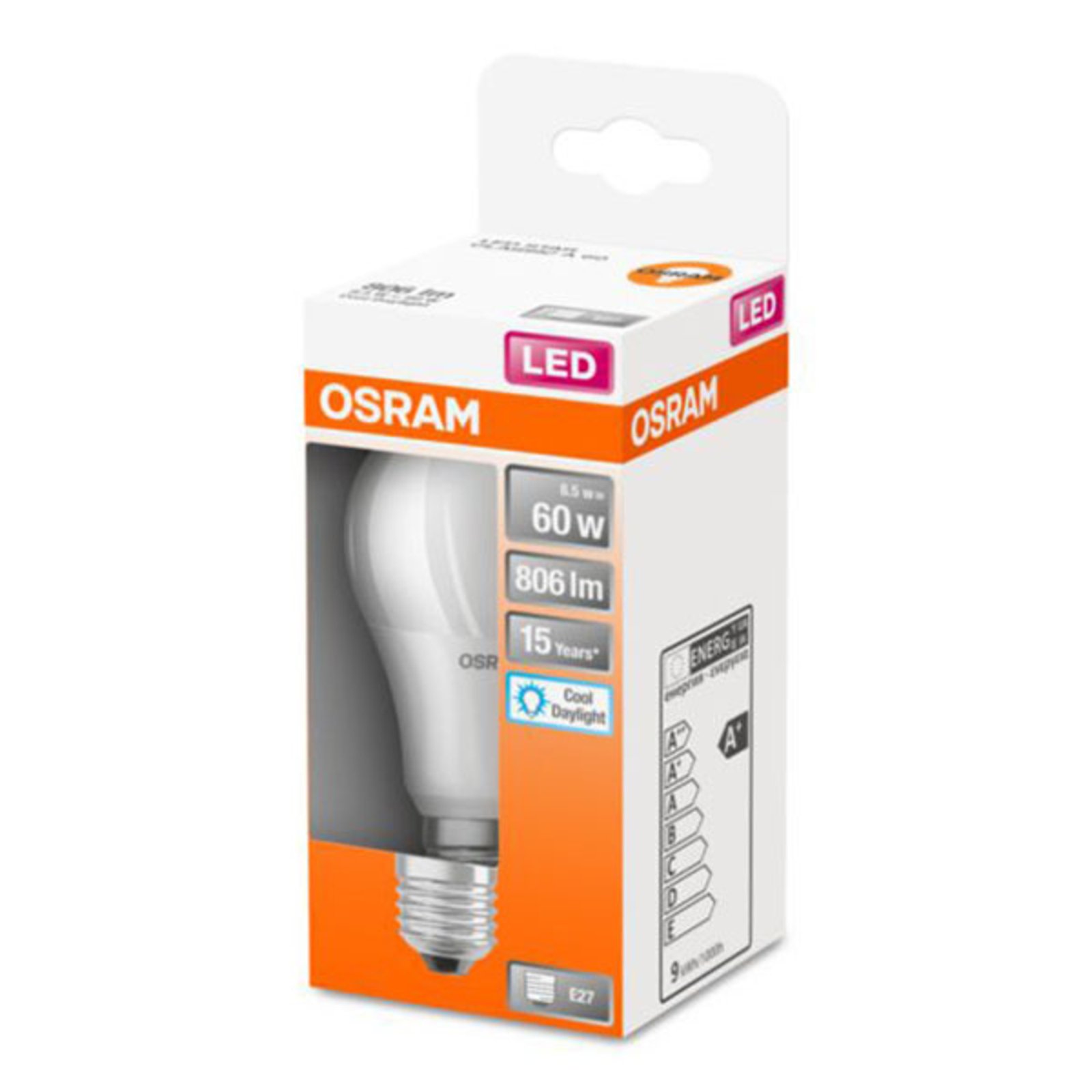 OSRAM LED-Lampe Classic A E27 8W 6.500K matt