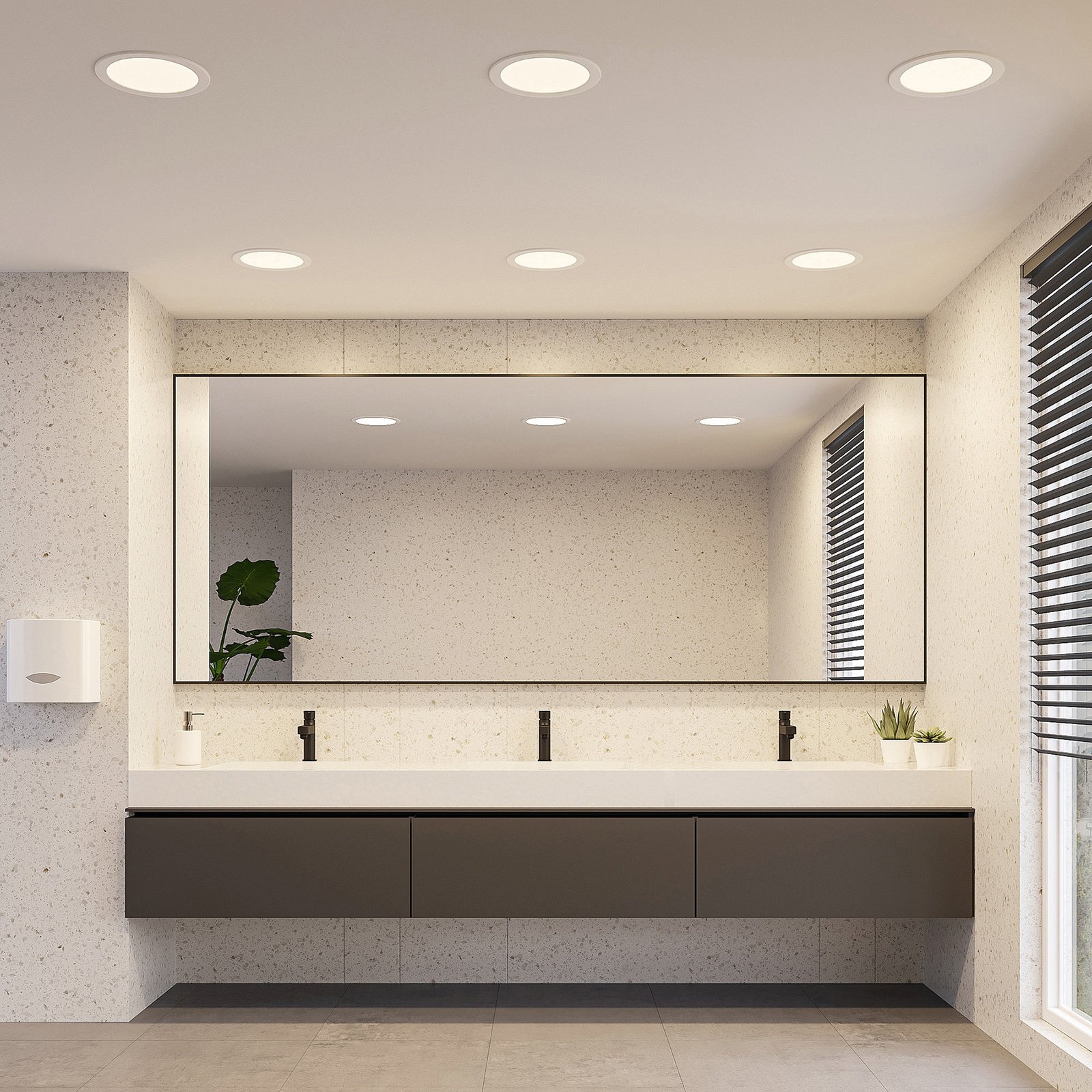 Prios LED-innbyggingslampe Cadance, hvit, 24 cm, sett med 3 stk, CCT
