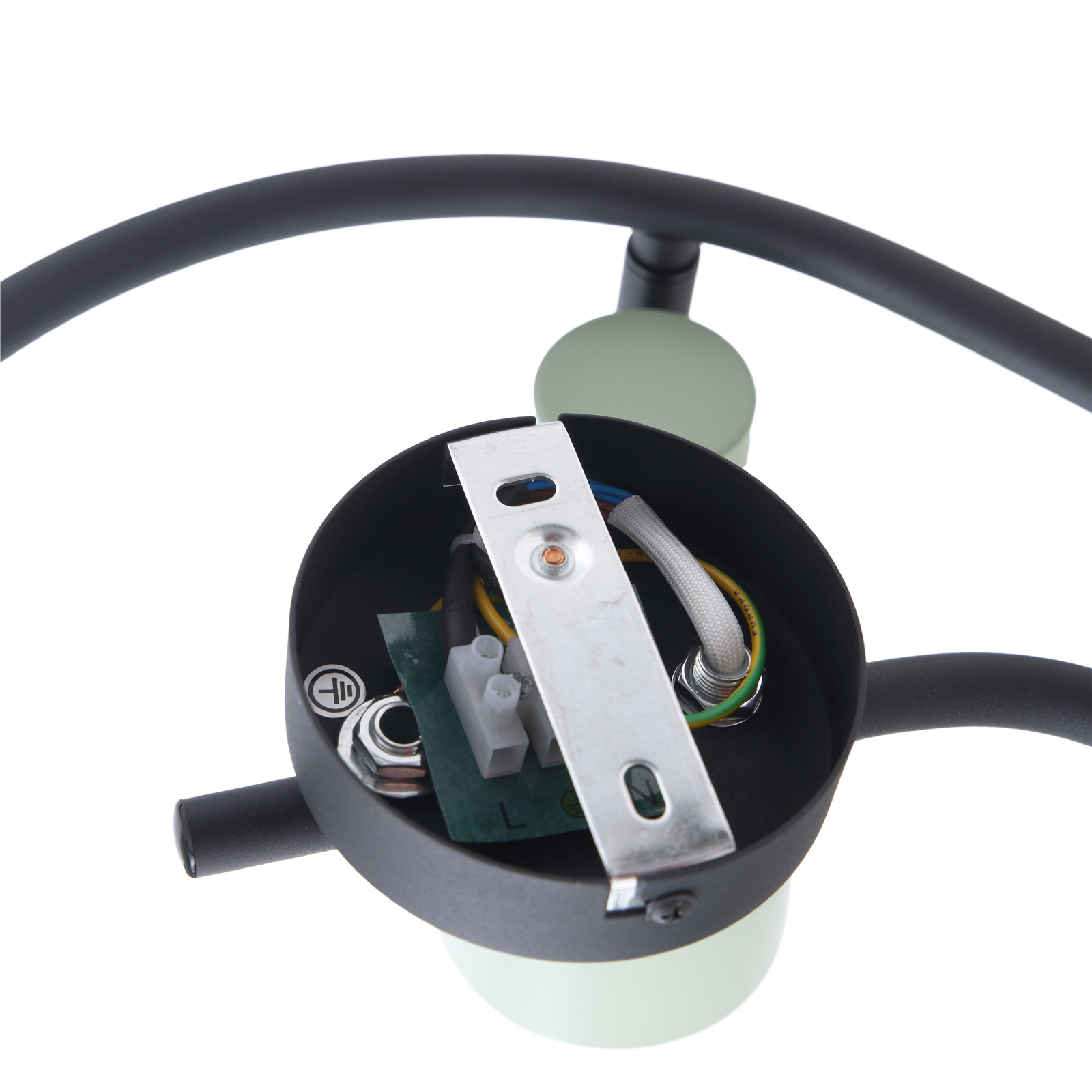 Lindby downlight Ovelia, grønn/svart, 3 lyskilder, E27