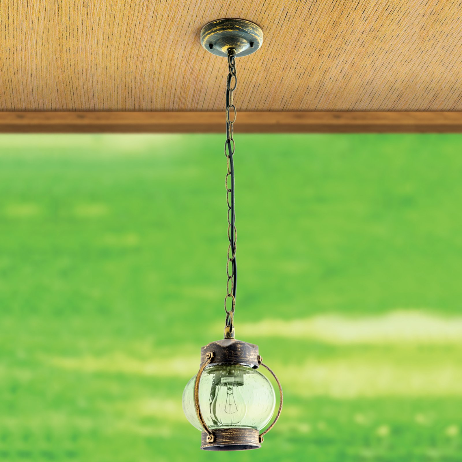 Met geblazen glas - hanglamp Margerite voor buiten