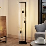 Stojací lampa Lindby Krisha, černá, kov, 3 světla, E27