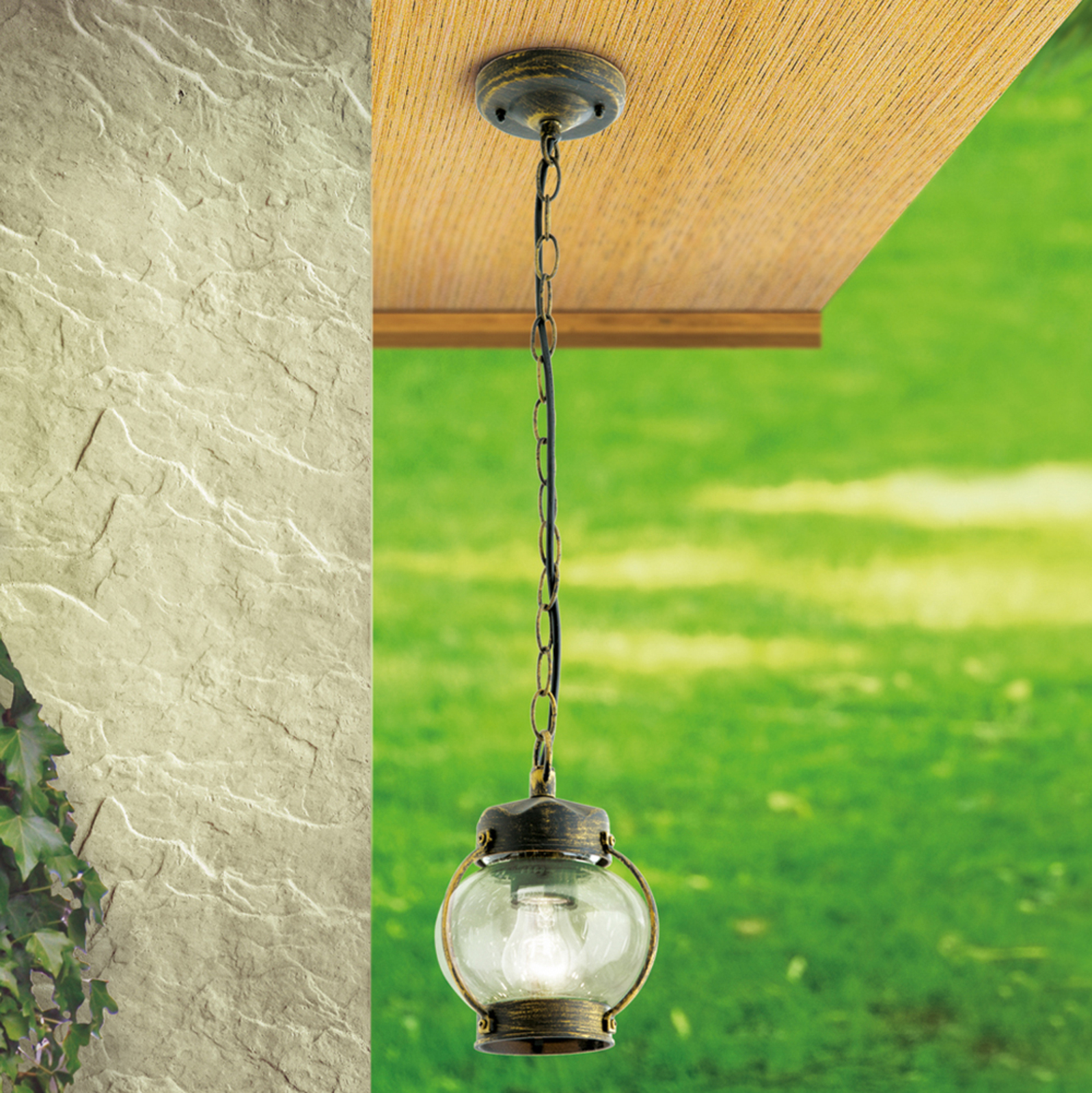 Met geblazen glas - hanglamp Margerite voor buiten