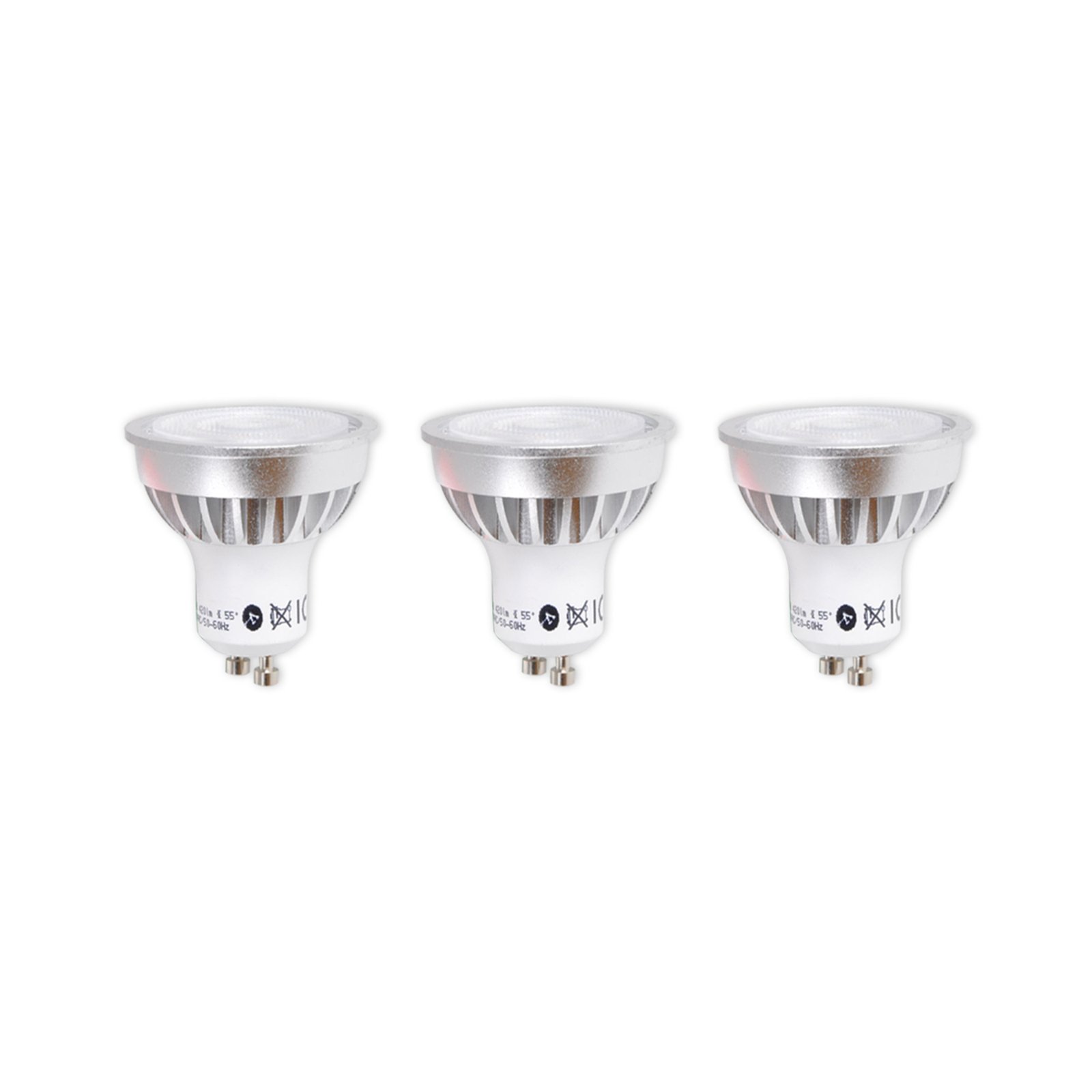 Lindby bombilla reflectora LED GU10 5 W transparente 3.000 K 55° lote de 3
