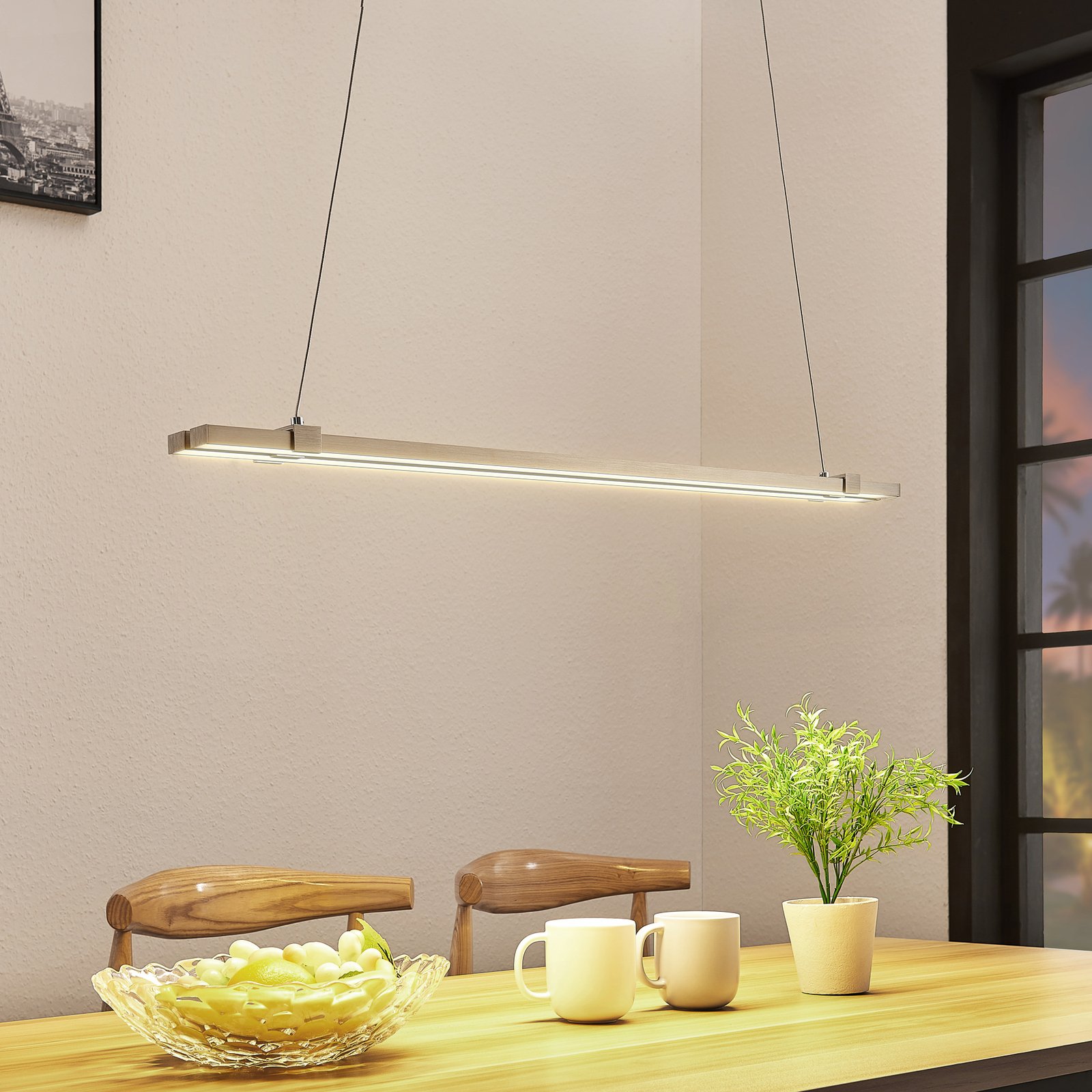 LED juostinis pakabinamas šviestuvas Tymon, siauras, ištraukiamas