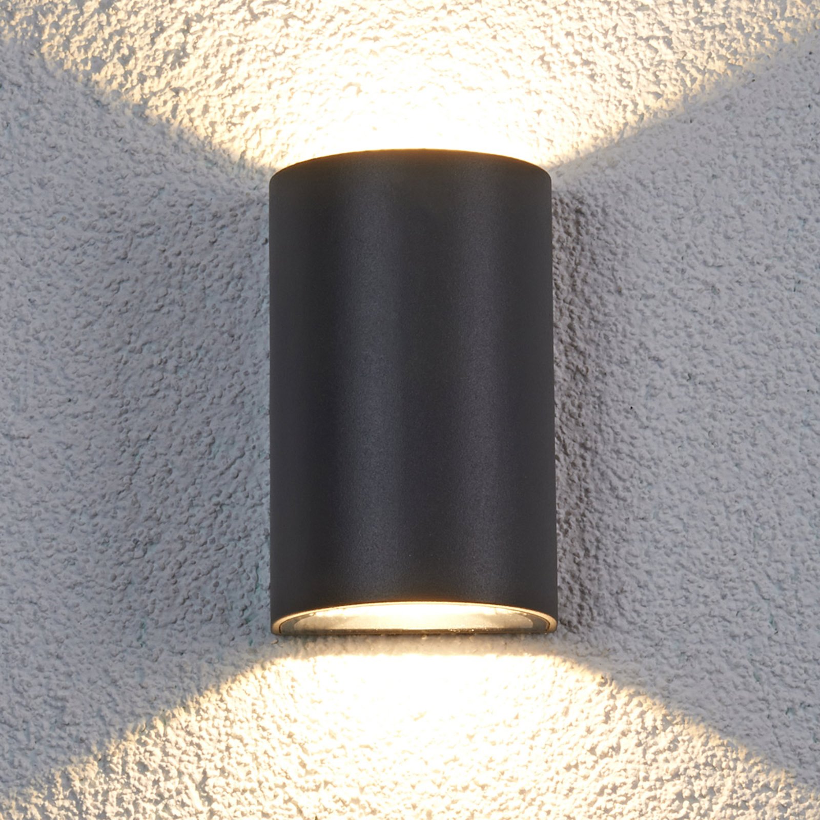 Venkovní nástěnné svítidlo Lucande LED Jale, 16 cm, antracit, hliník