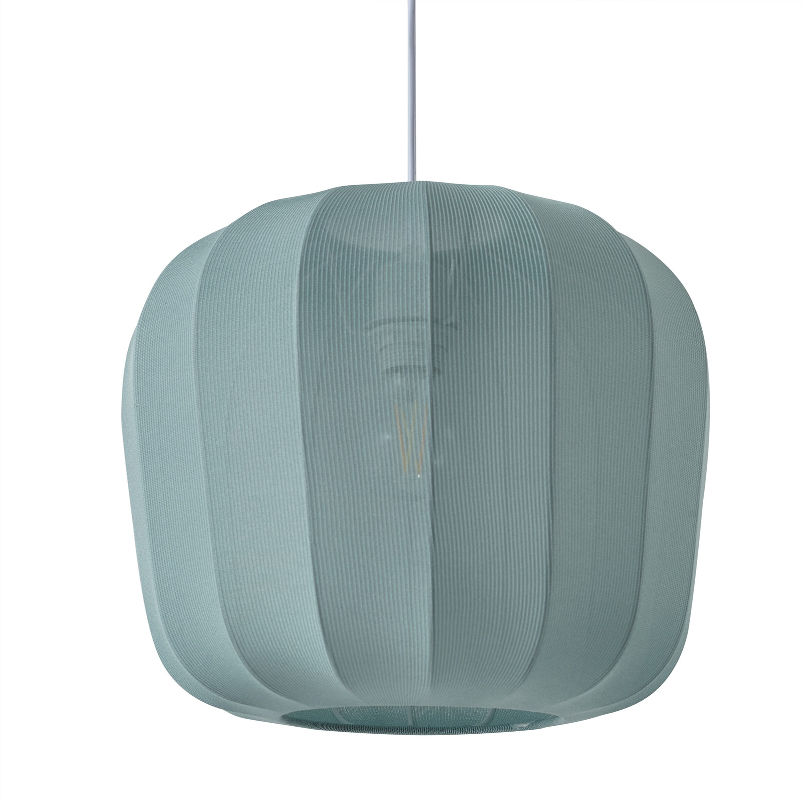 Lindby hänglampa Helin, blå, Ø 35 cm, tyg