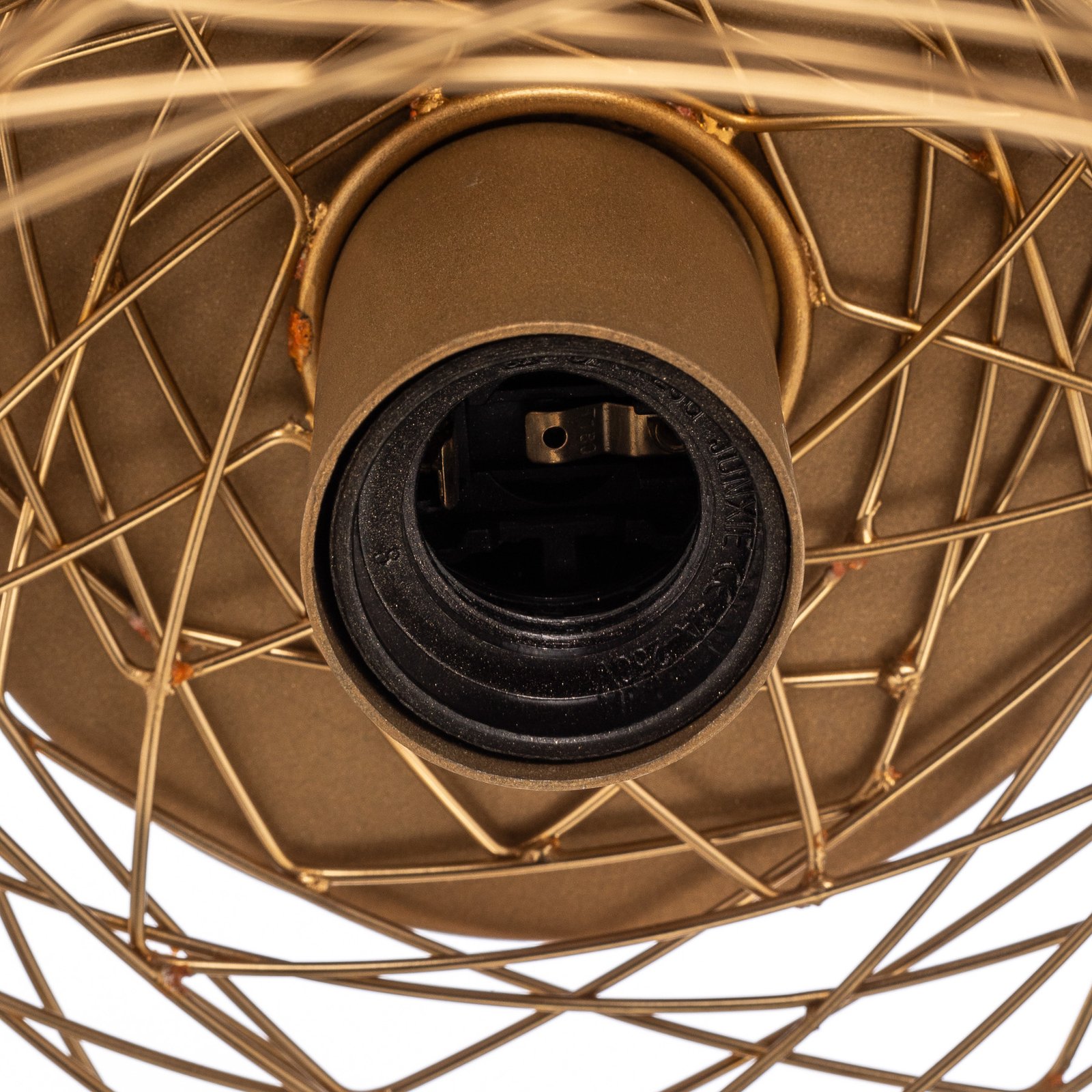 Lindby loftlampe Kaviya, guldfarvet, Ø 40 cm, jern, E27