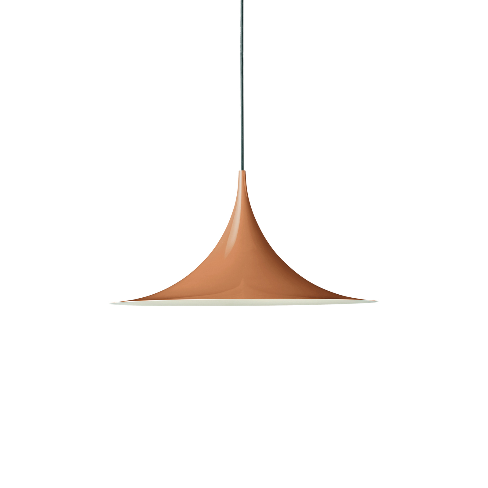 GUBI Semi rippvalgusti, Ø 47 cm, kõrvitsa-roostepruun läikiv