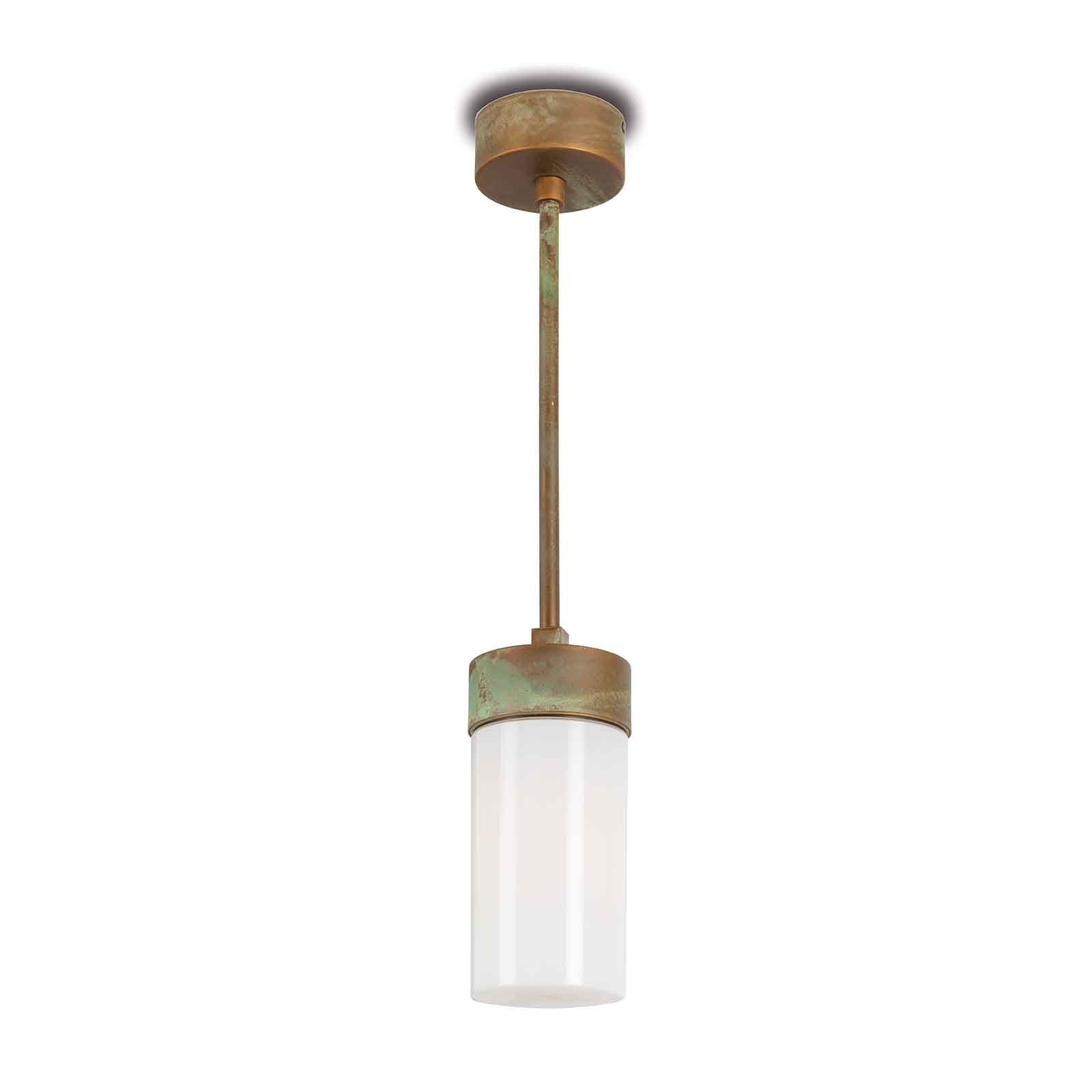 Hanglamp Silindar 3358, messing antiek/opaal