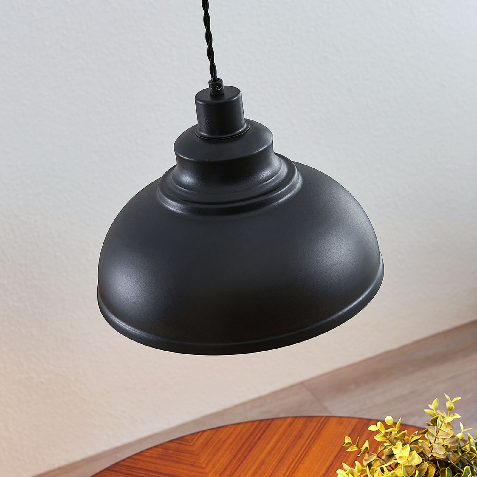 Suspension vintage Albertine, métal, noir