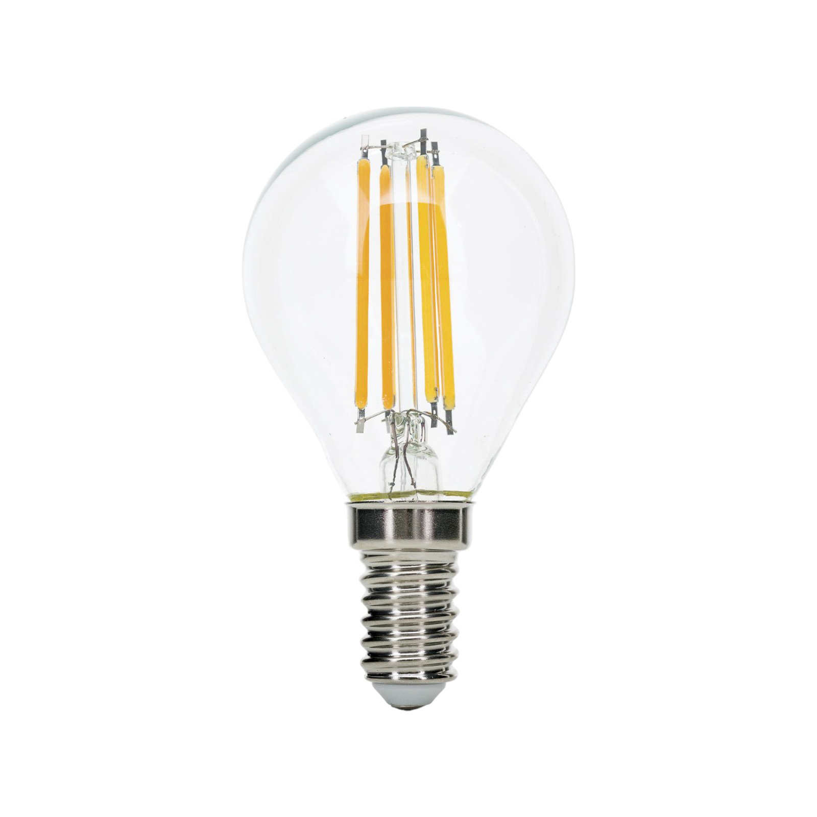 LED žiarovka E14 G45 číra 6W 827 720lm stmievateľná