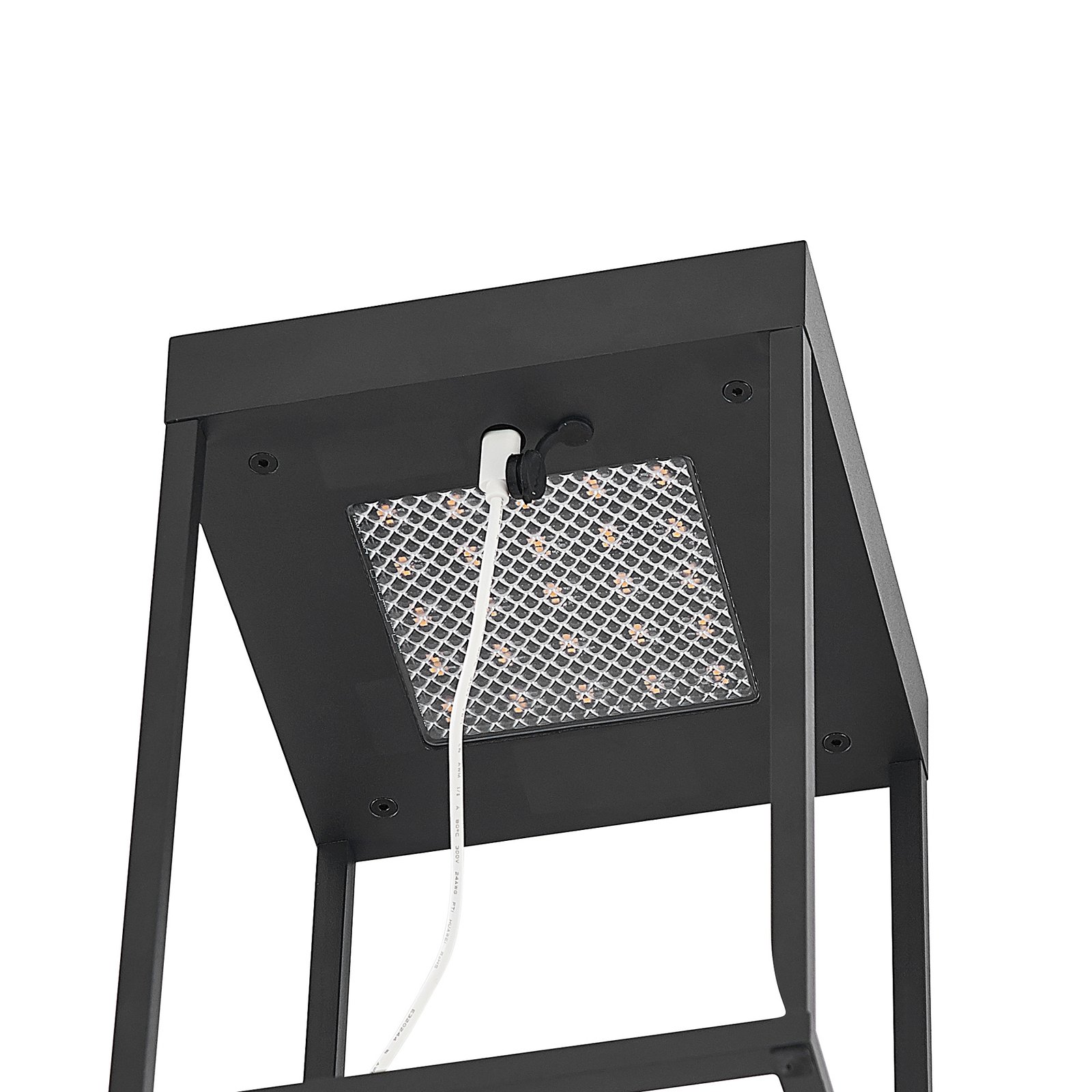 Lucande LED-Solarleuchte Lynzy, 38cm, schwarz, Metall, IP65