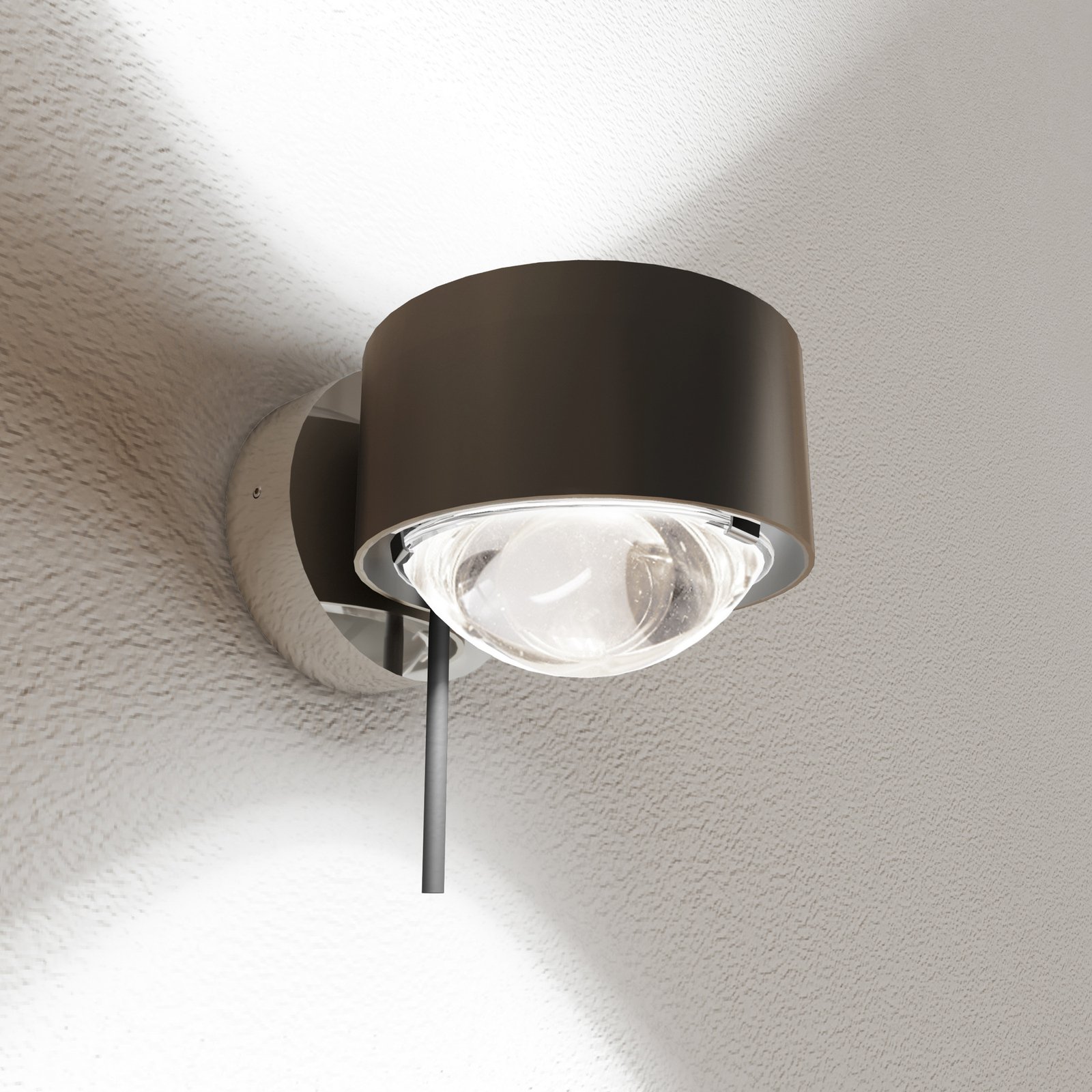 Puk! 80 Wall LED Spot läätsed läbipaistev pruun/kroomi