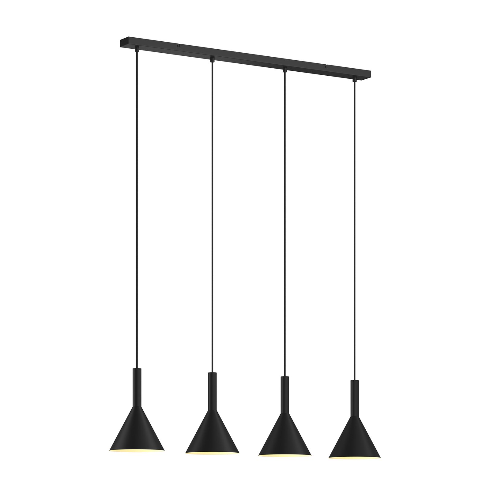 Arcchio lampada a sospensione Tadej, a 4 luci, bianco-nero, metallo, E27