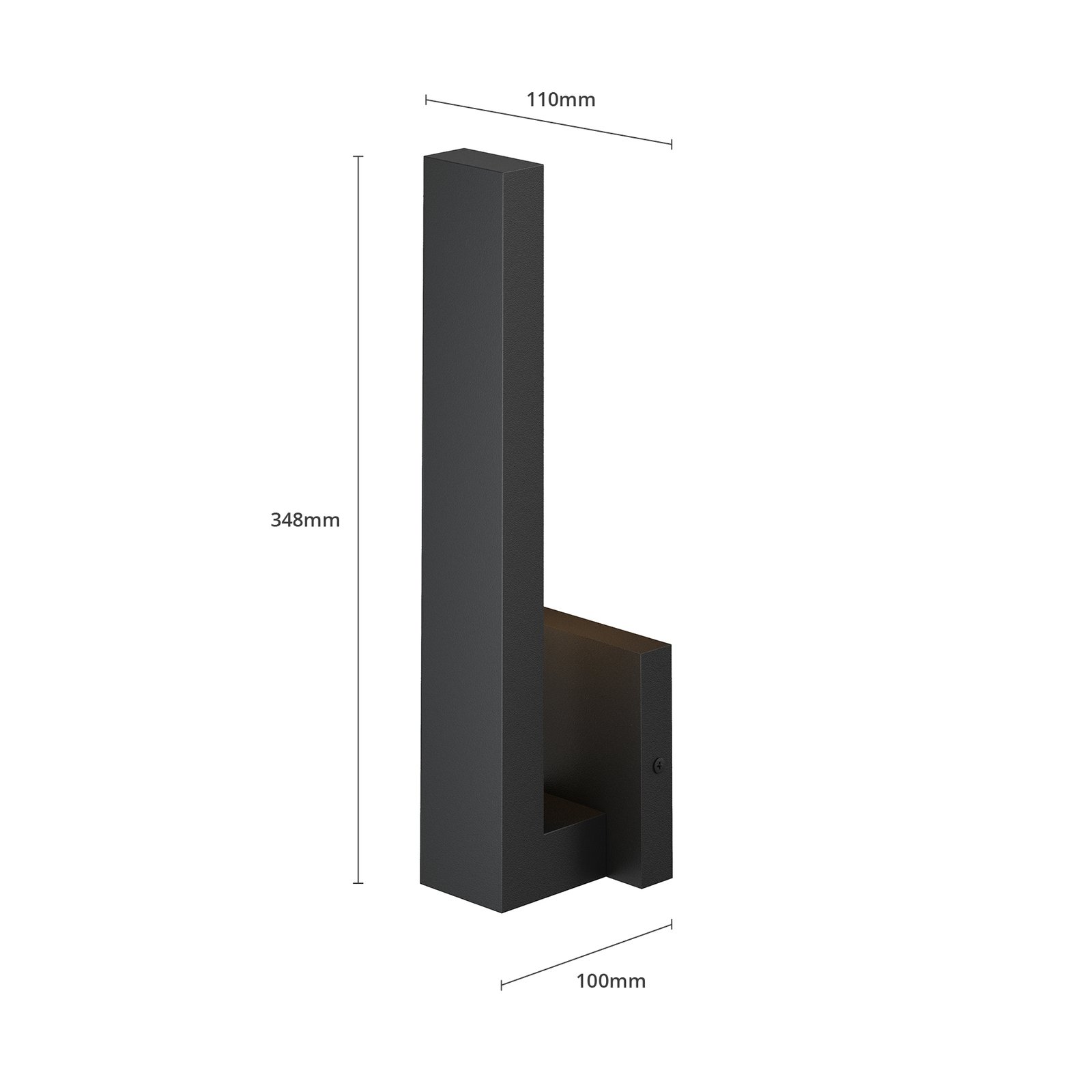 Lindby LED-Außenwandlampe Isadore, schwarz, Metall, IP44