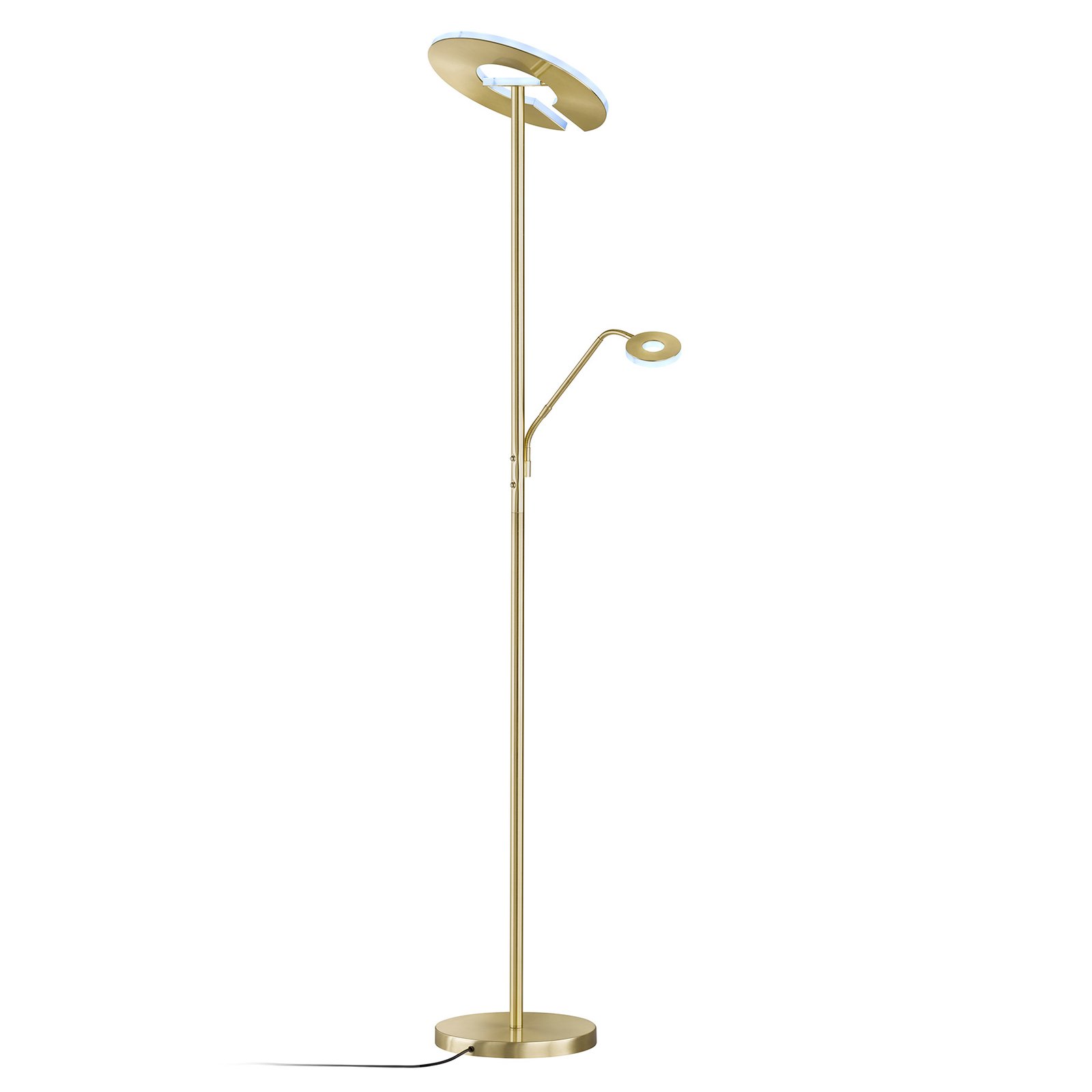 LED-Stehleuchte Dent, messingfarben, 180 cm, CCT, 2-flammig