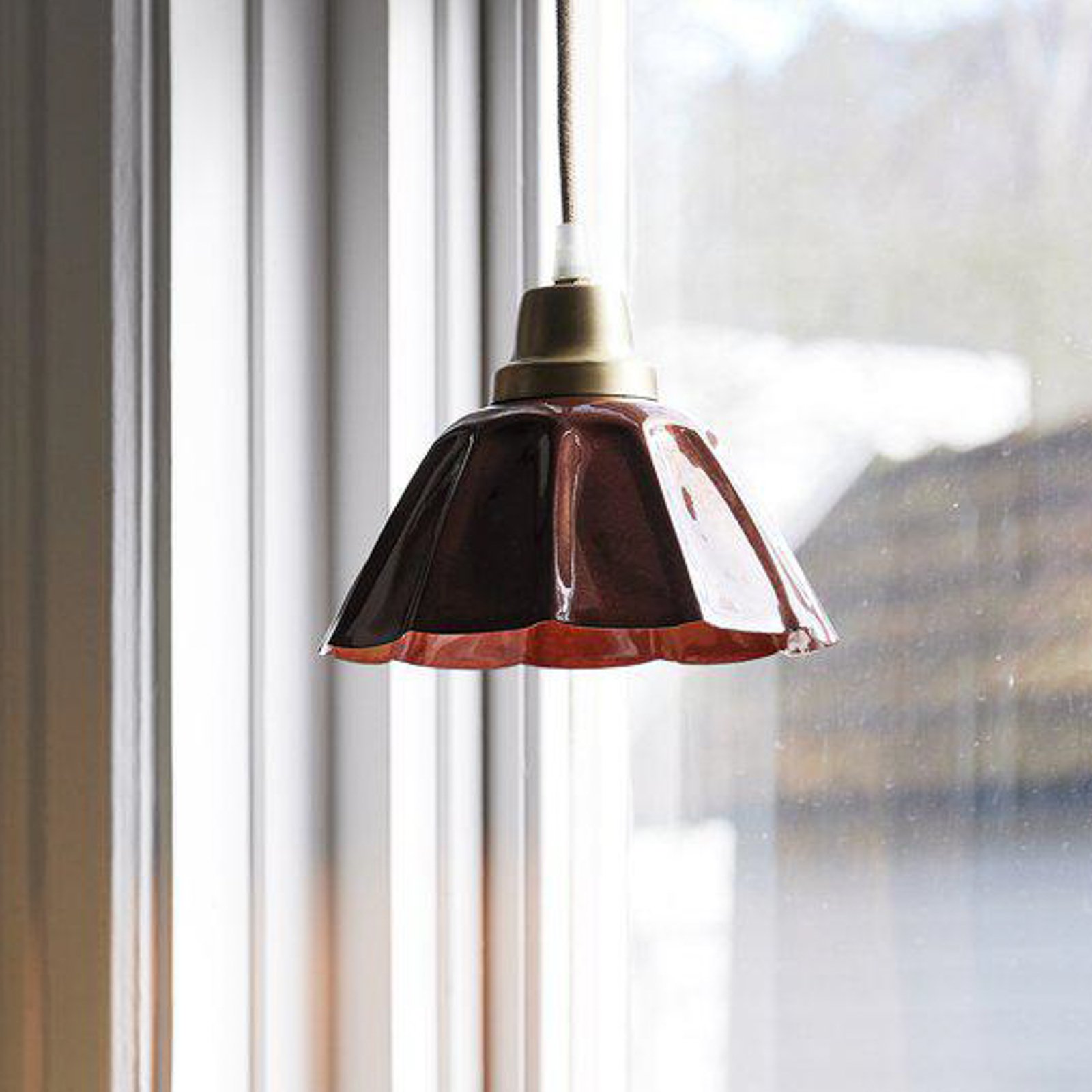 PR Home viseča svetilka Ester, terakota, Ø 17 cm, železni vtič
