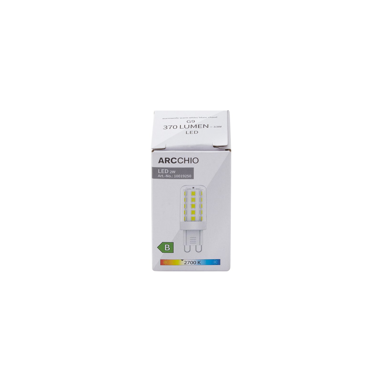 Arcchio LED крушка, G9, 2 700 K, 2 W, прозрачна, 370 lm