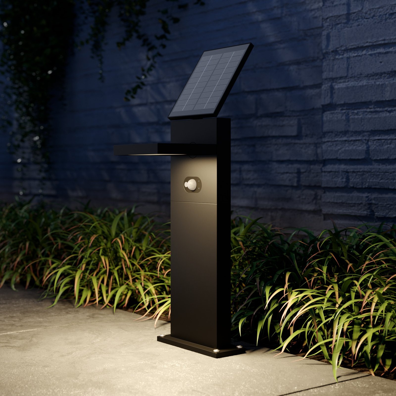Lucande LED-Solarwegelampe Silvan, 60 cm, Sensor, anthrazit